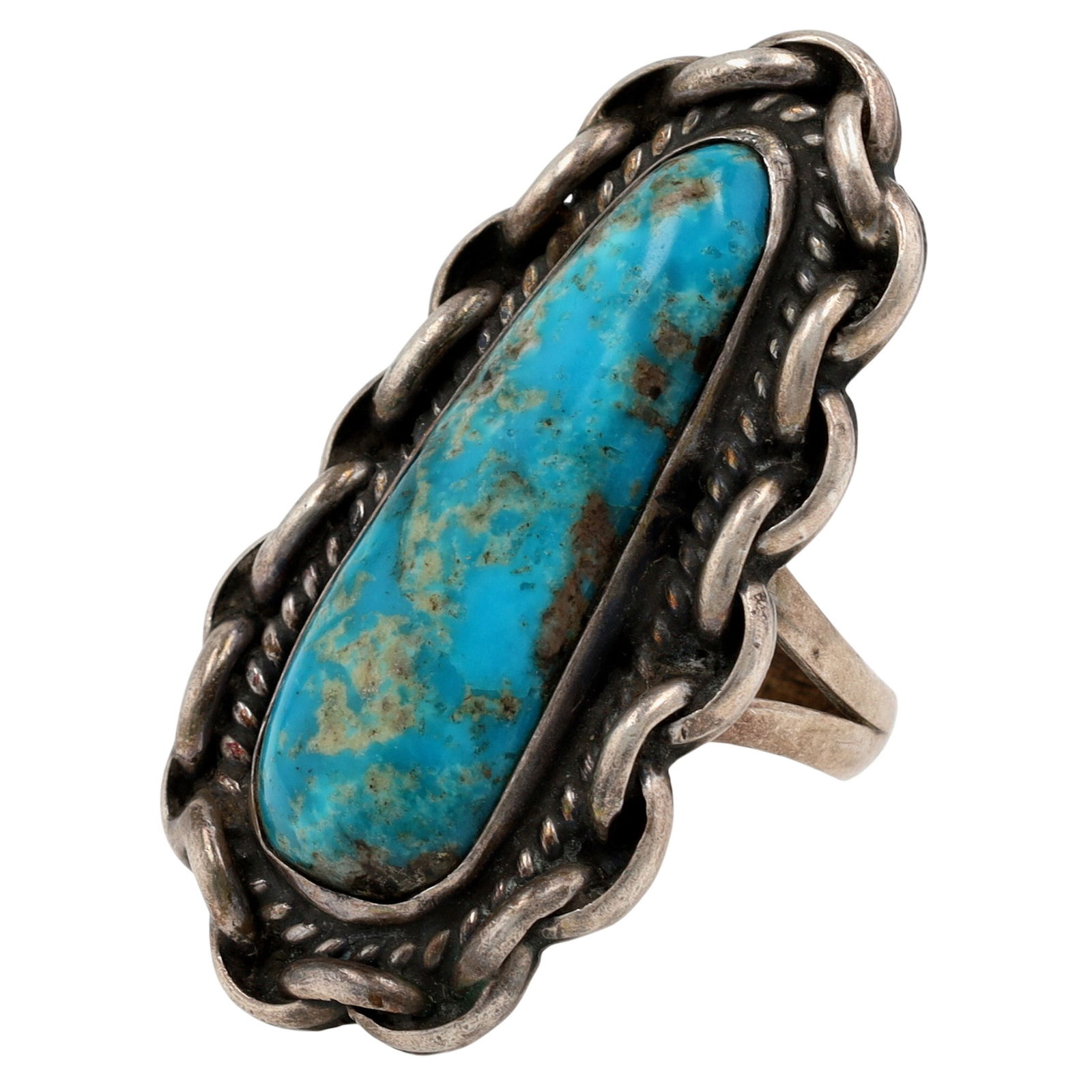 Vintage Navajo Turquoise Ring Sz 9 (1 of 6)