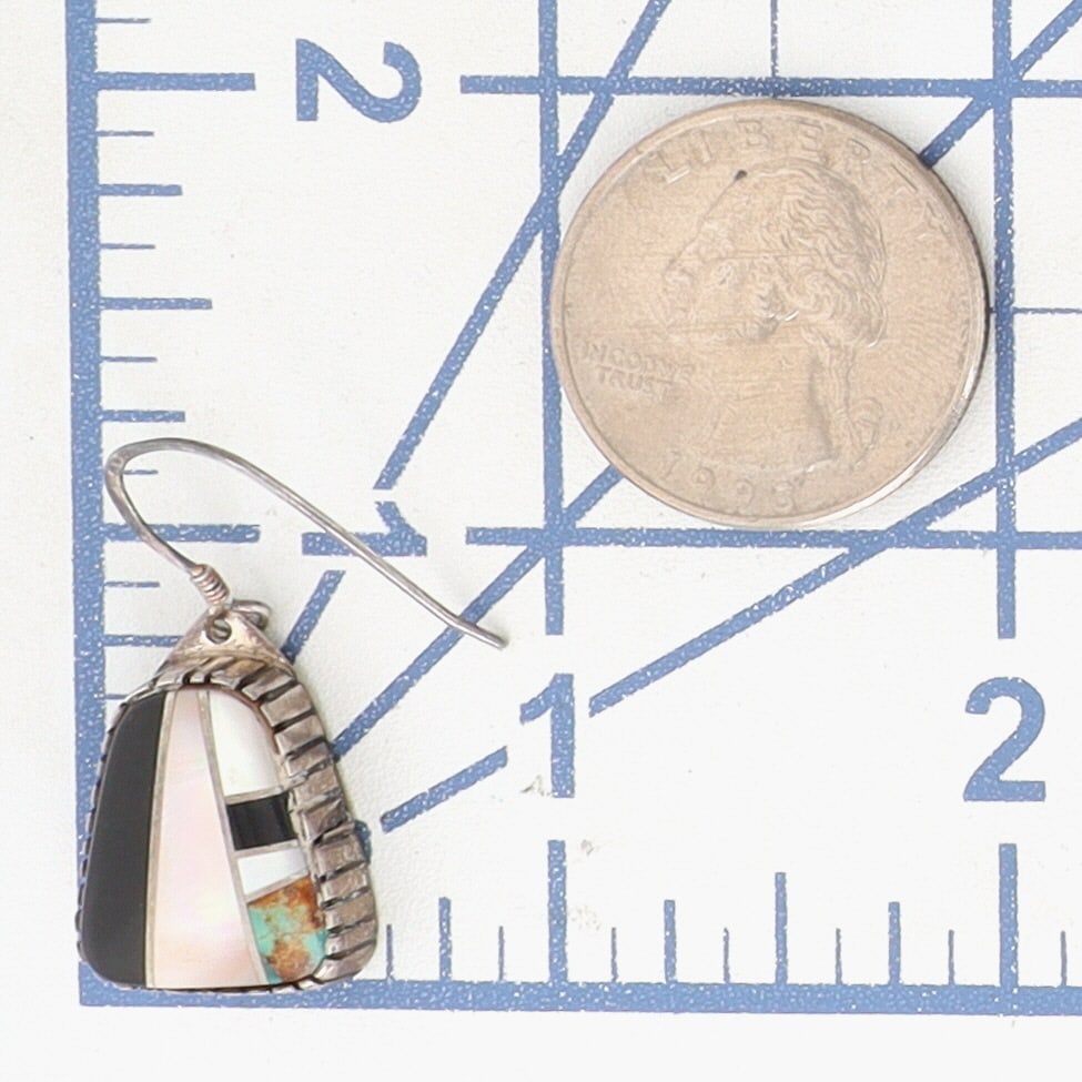Navajo Multistone Inlay Dangle Earrings - 4