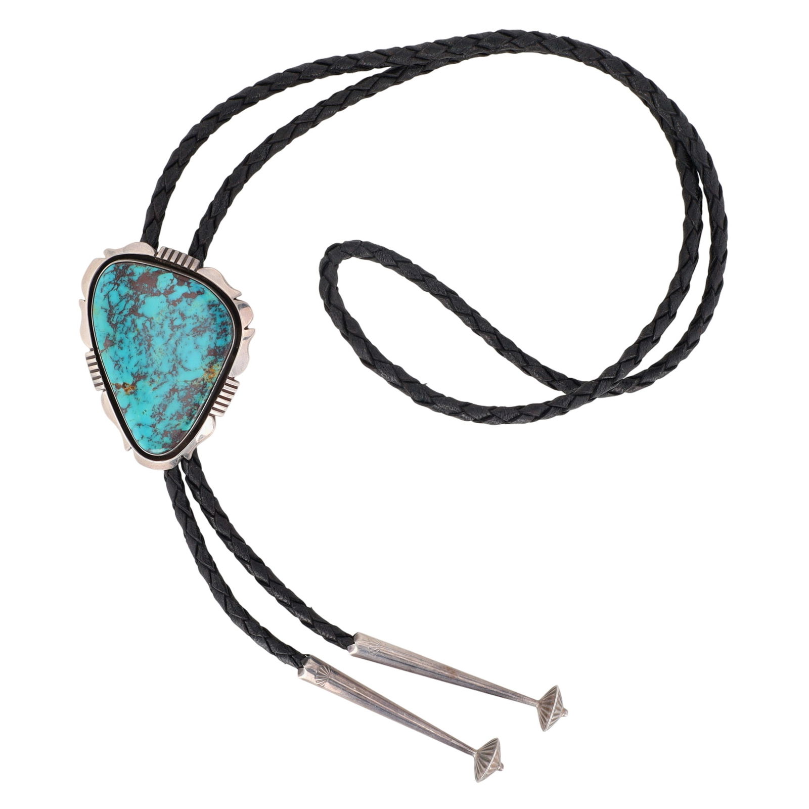 Will Denetdale Navajo Turquoise Bolo Tie - 2