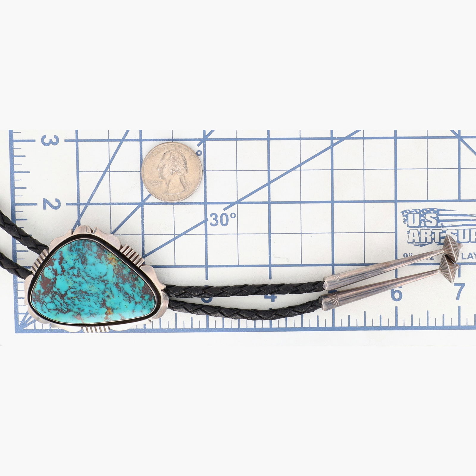 Will Denetdale Navajo Turquoise Bolo Tie - 6