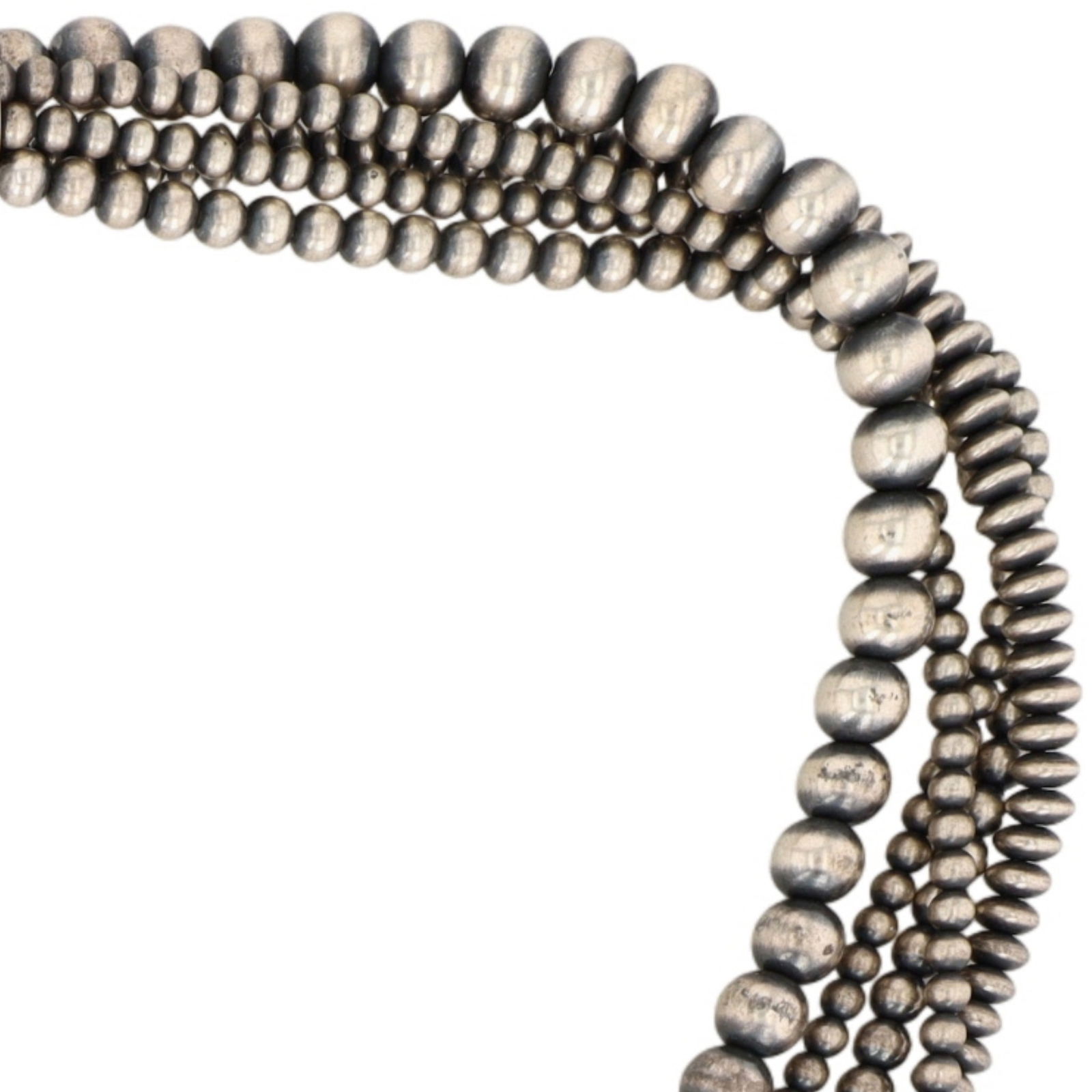 Sterling Oxidized Bead Multistrand Necklace - 2