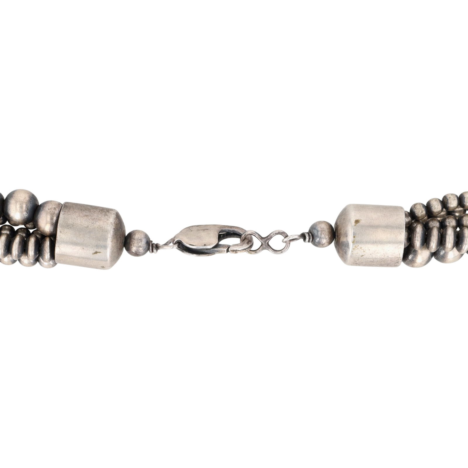 Sterling Oxidized Bead Multistrand Necklace - 5