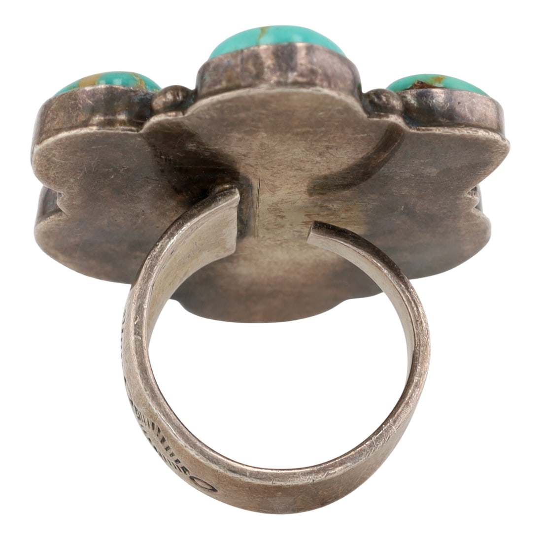 Lee Bennett Navajo Turquoise Cluster Adjustable Ring - 5