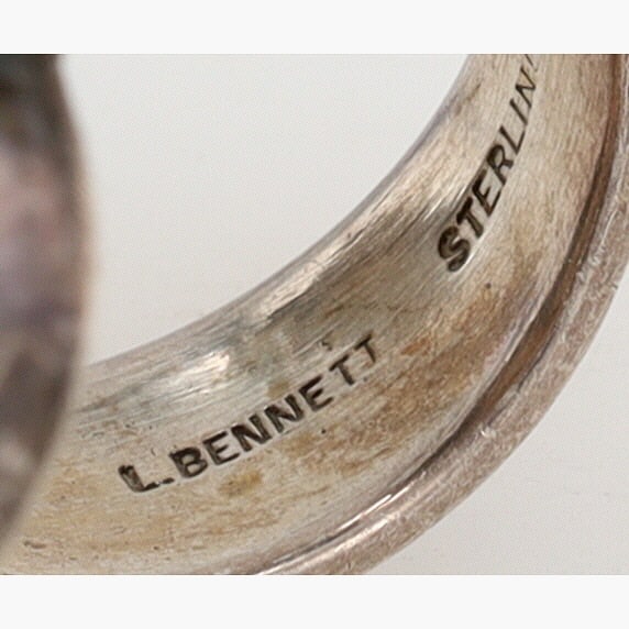 Lee Bennett Navajo Turquoise Cluster Adjustable Ring - 6