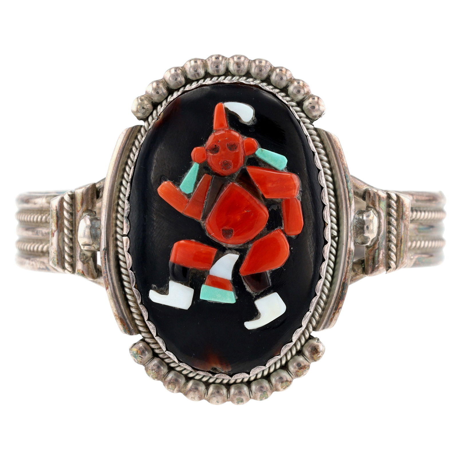 Beverly Etsate Zuni Mudhead Dancer Cuff Bracelet - 2