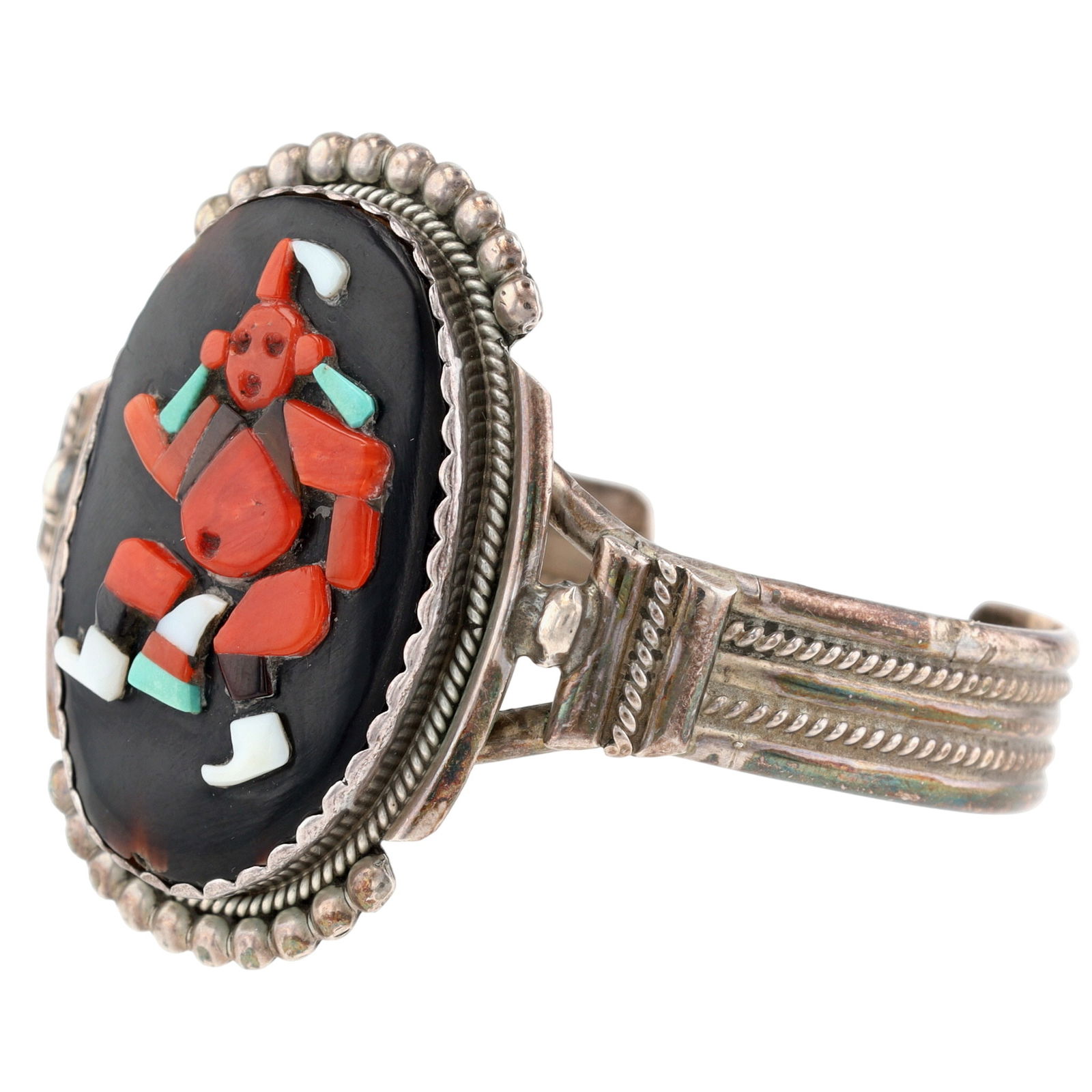 Beverly Etsate Zuni Mudhead Dancer Cuff Bracelet - 3