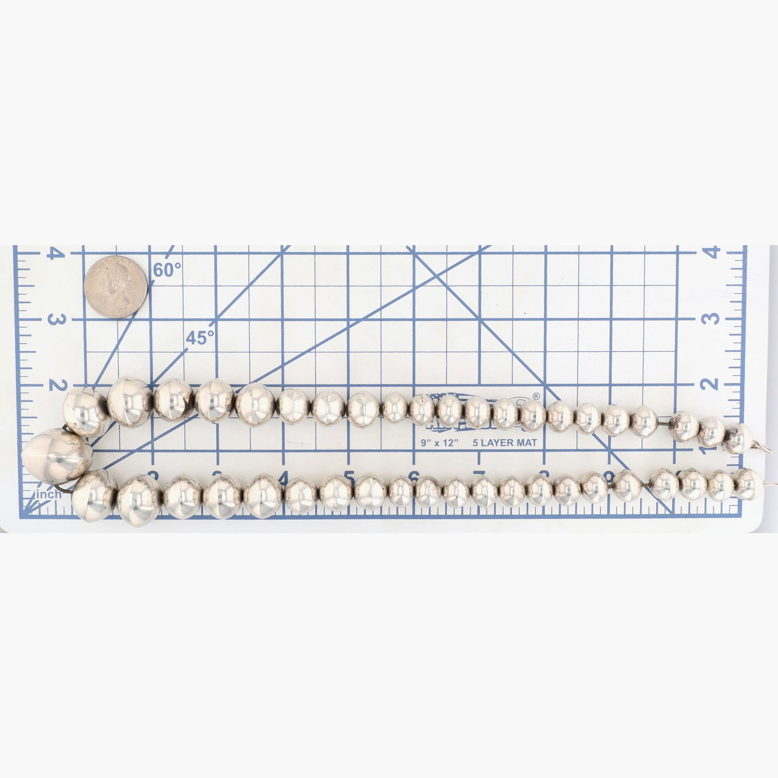 Signed RH Navajo Handmade Graduated Bead Necklace - 7