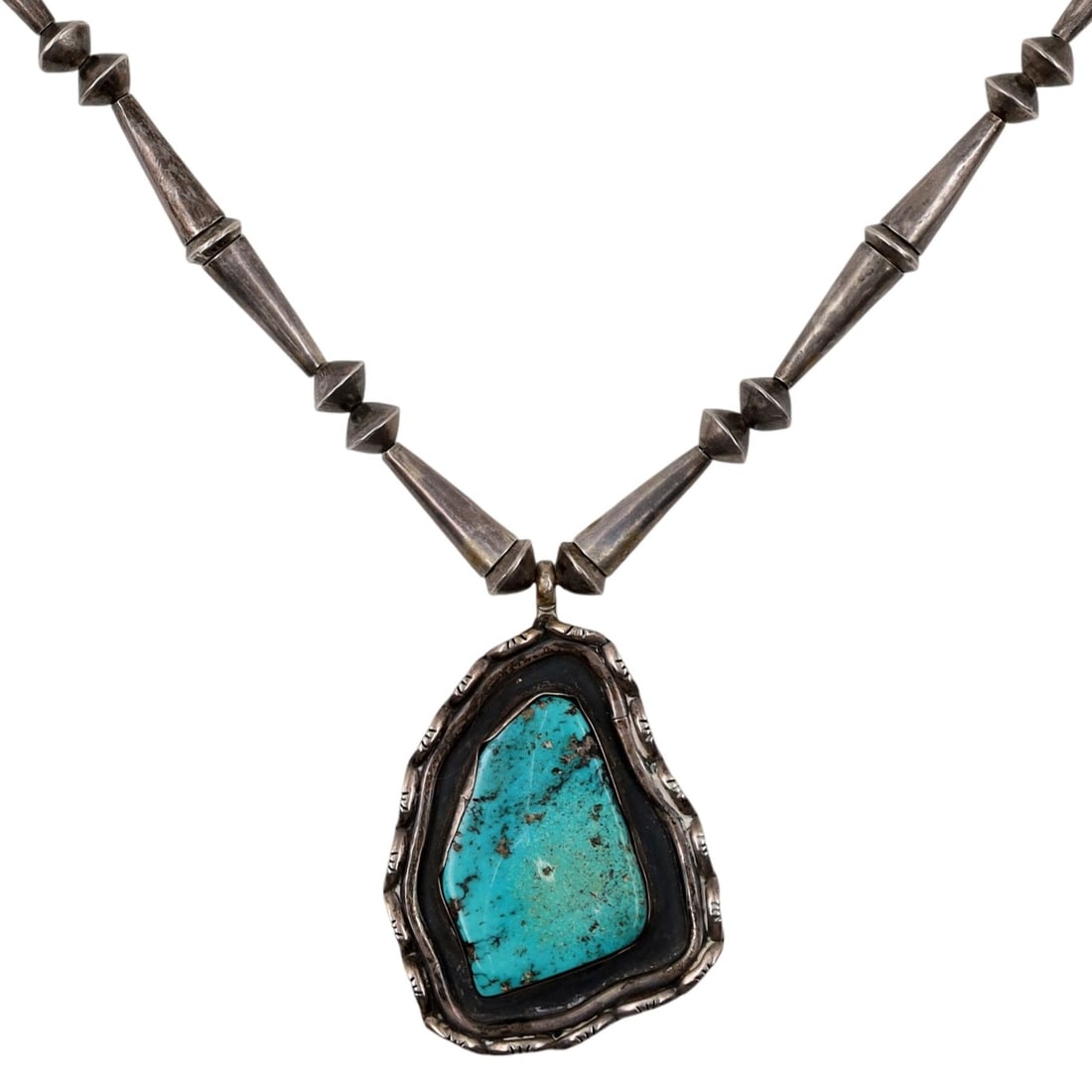 Vintage Navajo Handmade Turquoise Necklace (1 of 6)