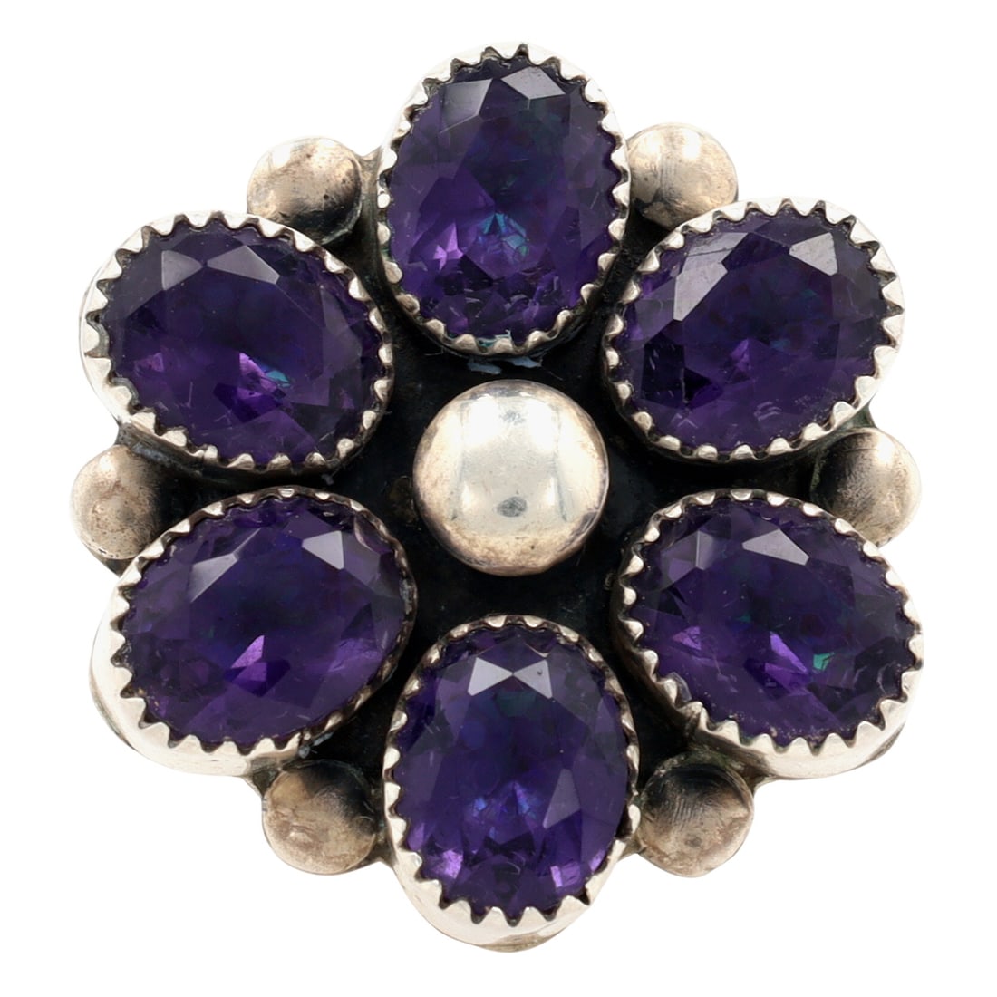 ML Perry Navajo Amethyst Cluster Ring Sz 6.5 (1 of 7)