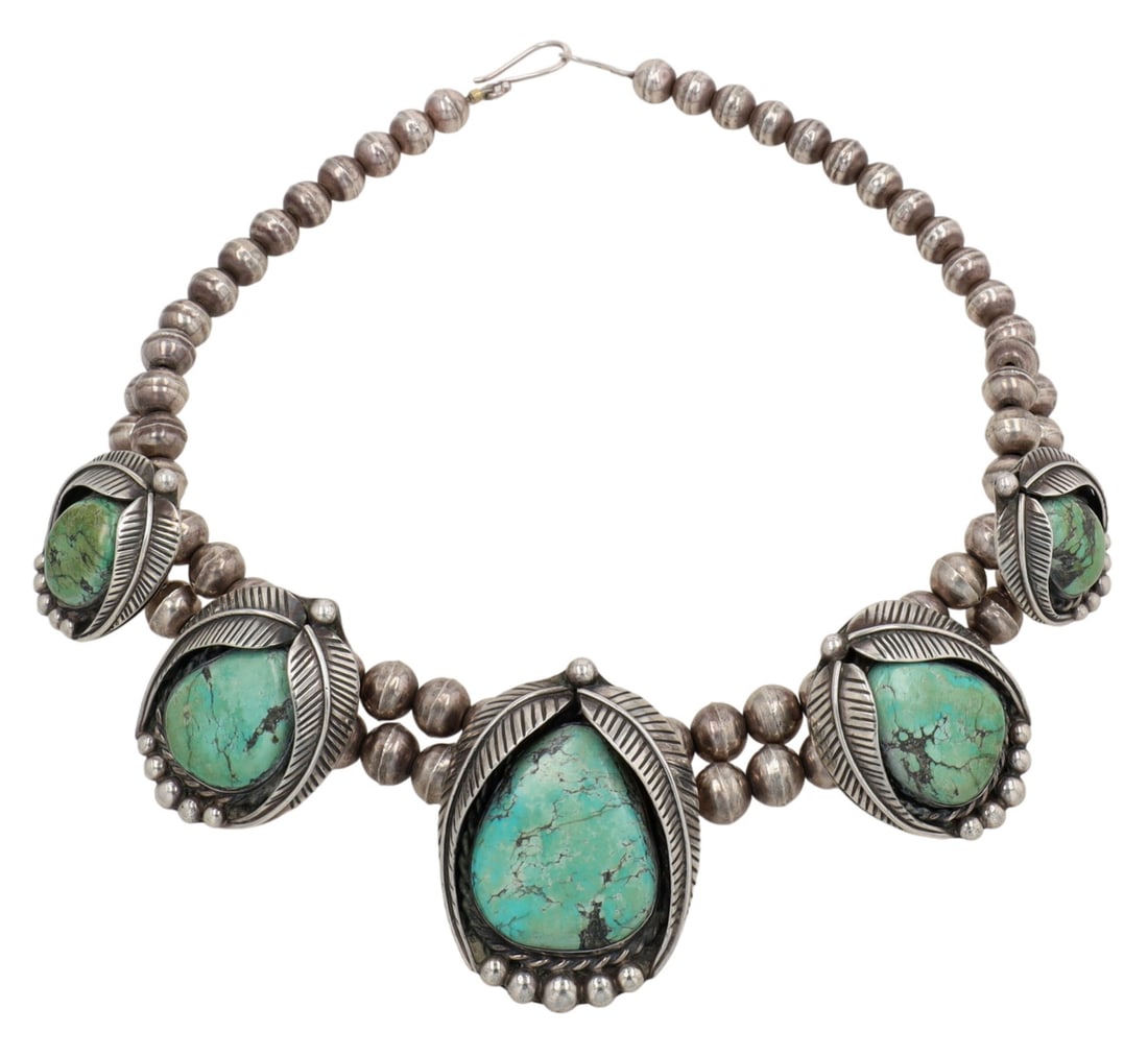 Vintage Navajo Turquoise Station Necklace (1 of 6)