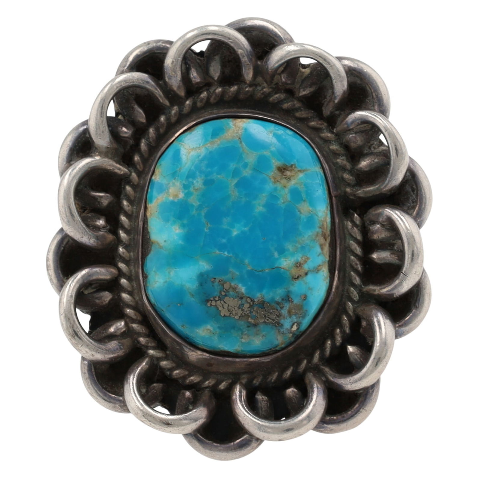 Large Vintage Navajo Turquoise Ring Sz 7 (1 of 6)