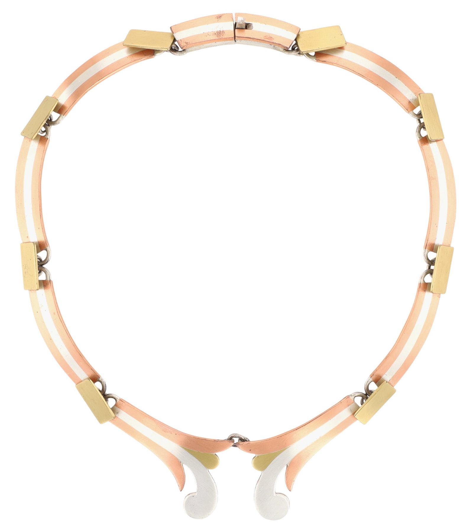 Victoria Cony 1950's Taxco Married Metals Art Deco Necklace (1 of 6)