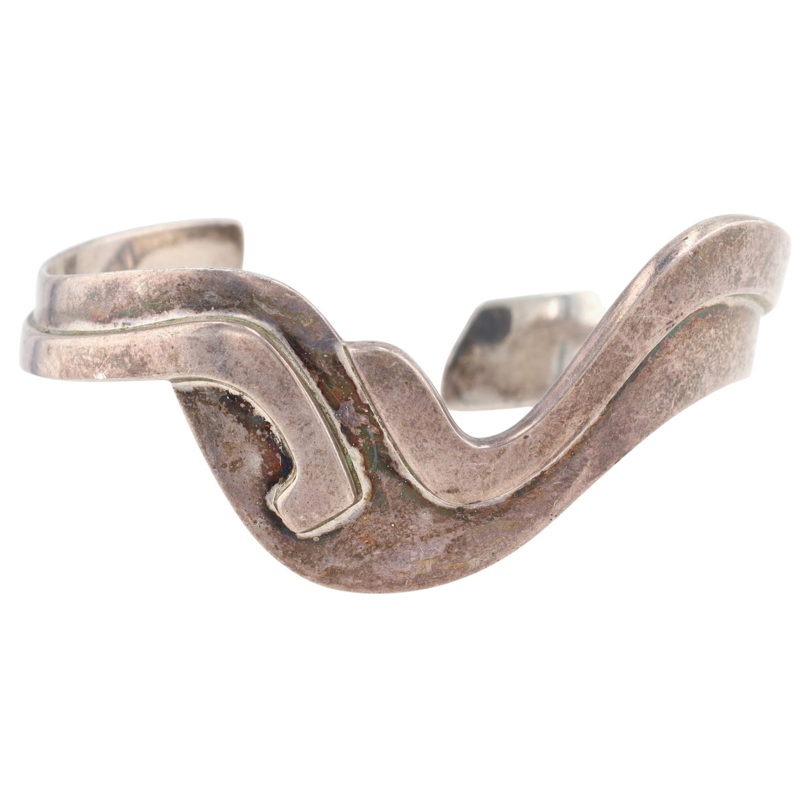 Ric' Erika Hult de Corral Taxco Sterling Cuff Bracelet: Vintage Ericka Hult de Corral aka 'Ric' Taxco Sterling Cuff Bracelet - 26.7g