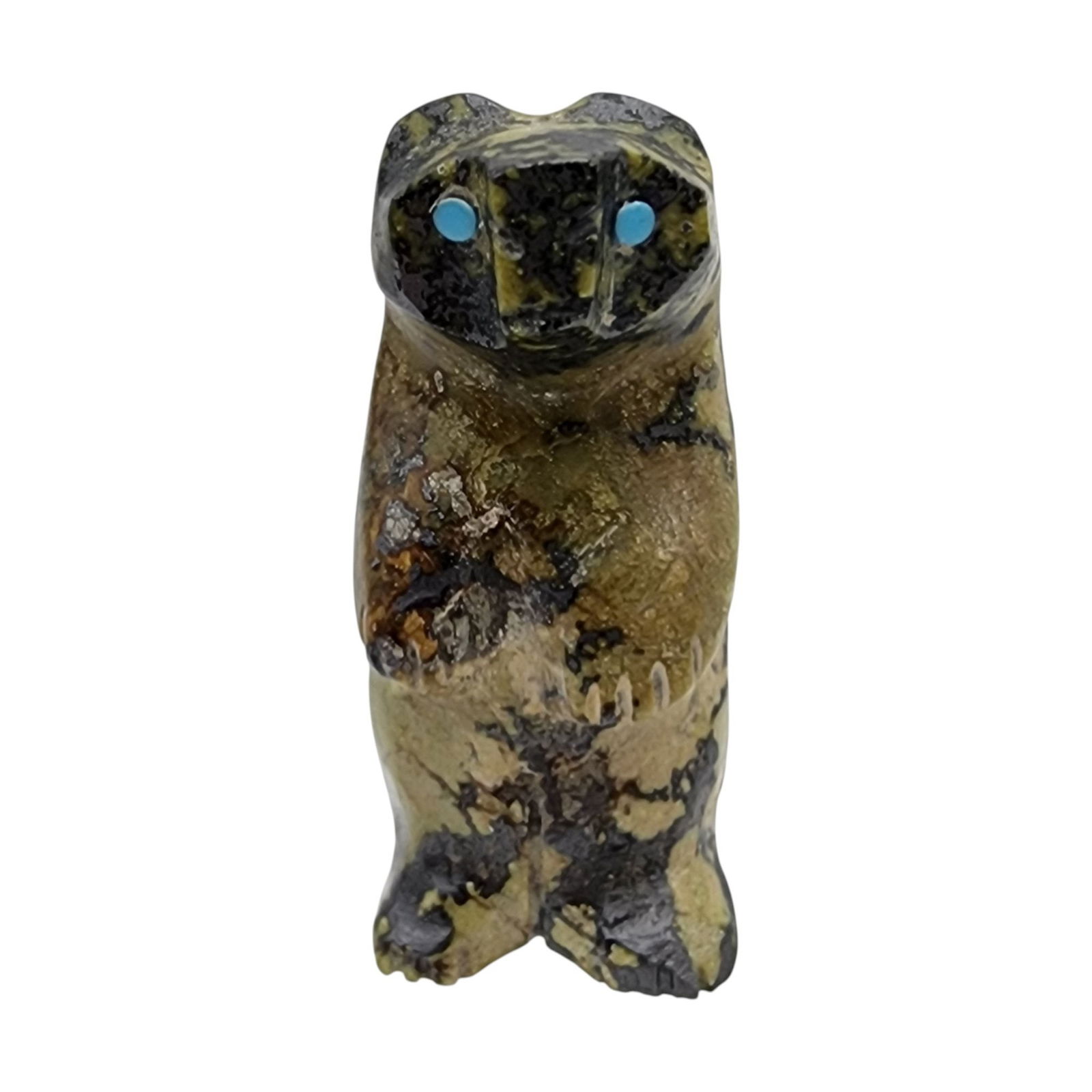 Native American Serpentine Standing Bear Fetish: Native American Serpentine Standing Bear Fetish / Approximate Weight: 20g / Approximate measurements: 1.6" x .7" / This item is part of an estate collection of Native American fetishes, pottery, baske