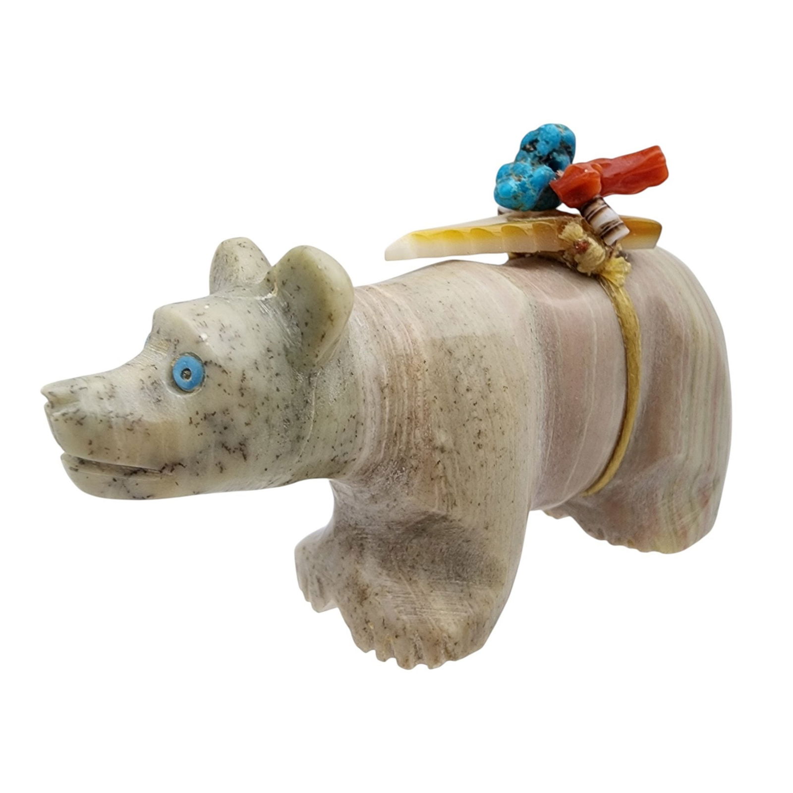 Herbert Davis Navajo Offering Bear Fetish: Herbert Davis Navajo Offering Bear Fetish - Very detailed! / Approximate Weight: 47g / Approximate measurements: 2.6" x .7" x 1.5" / This item is part of an estate collection of Native American