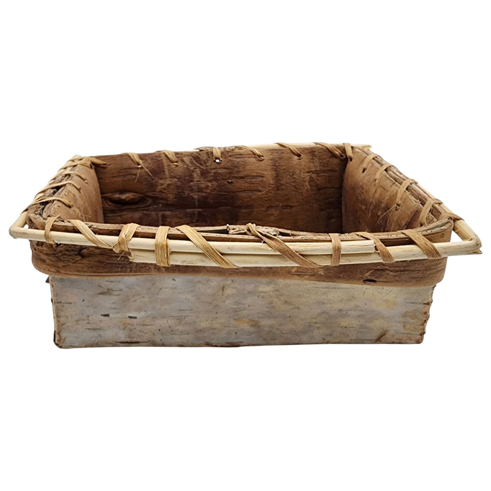 Native American Birch Bark Basket: Native American Birch Bark Rectangle Basket / 46g / approx. 5.25" x 3.8" / This item is part of an estate collection of Native American fetishes, pottery, baskets, and rugs acquired by a collector
