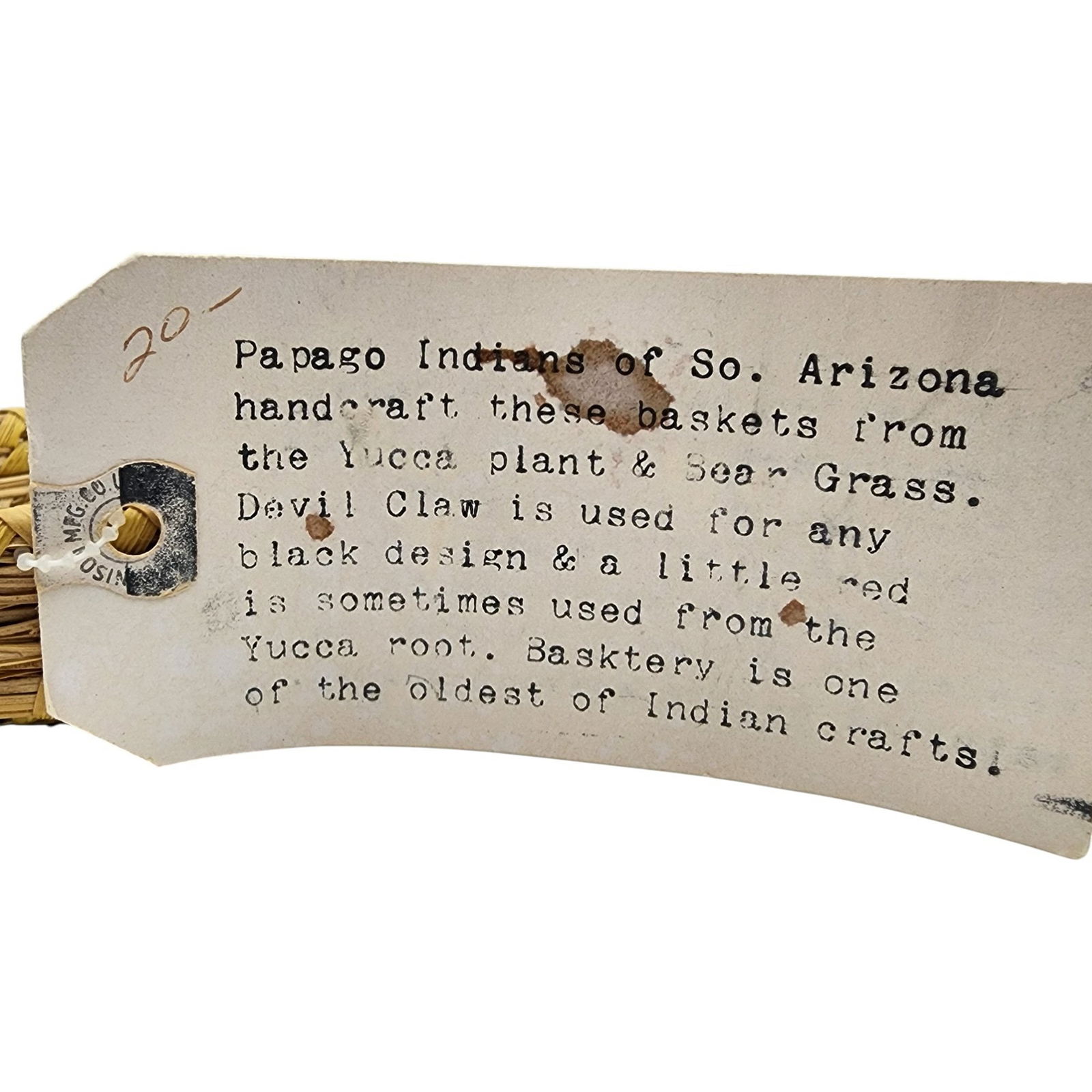 Papago Native American Basket - 5