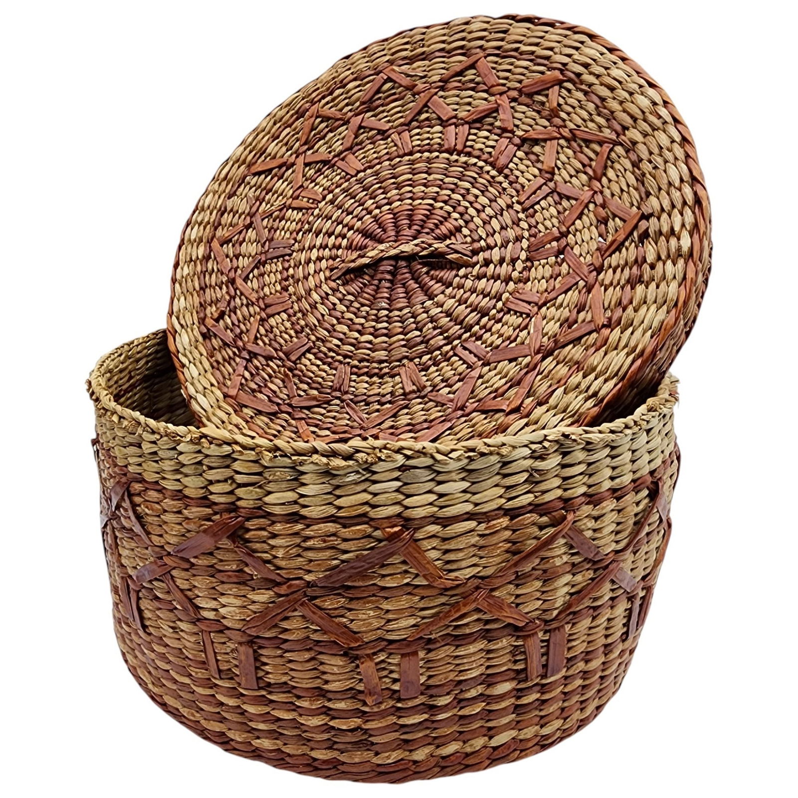 Native American Large Lidded Basket (1 of 6)