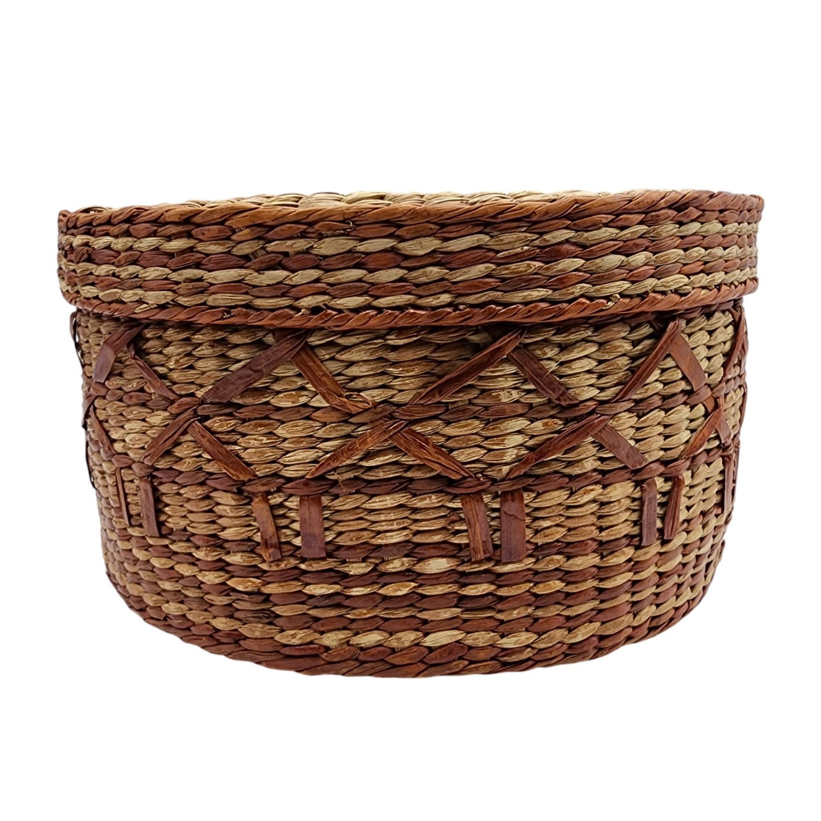 Native American Large Lidded Basket - 2