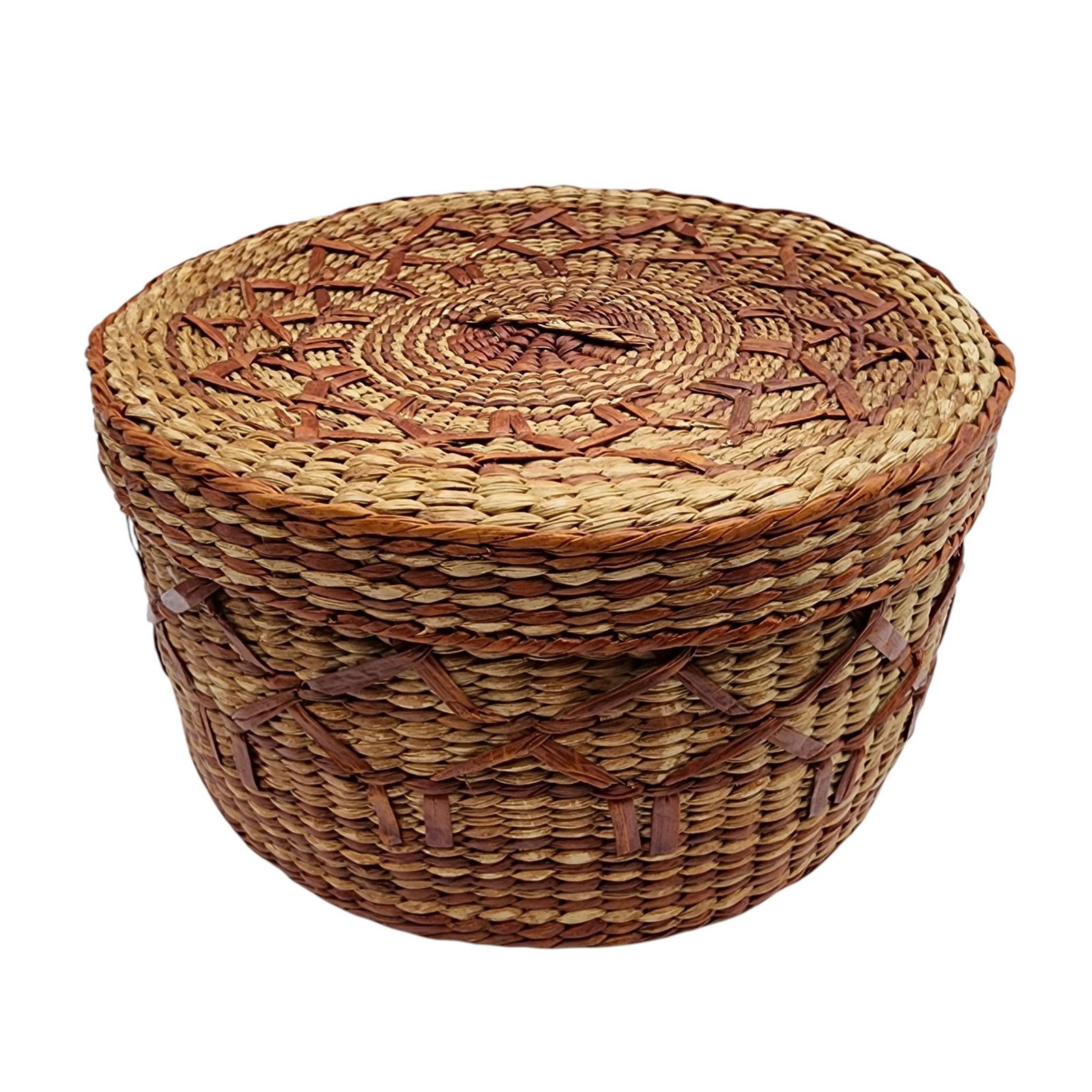 Native American Large Lidded Basket - 4