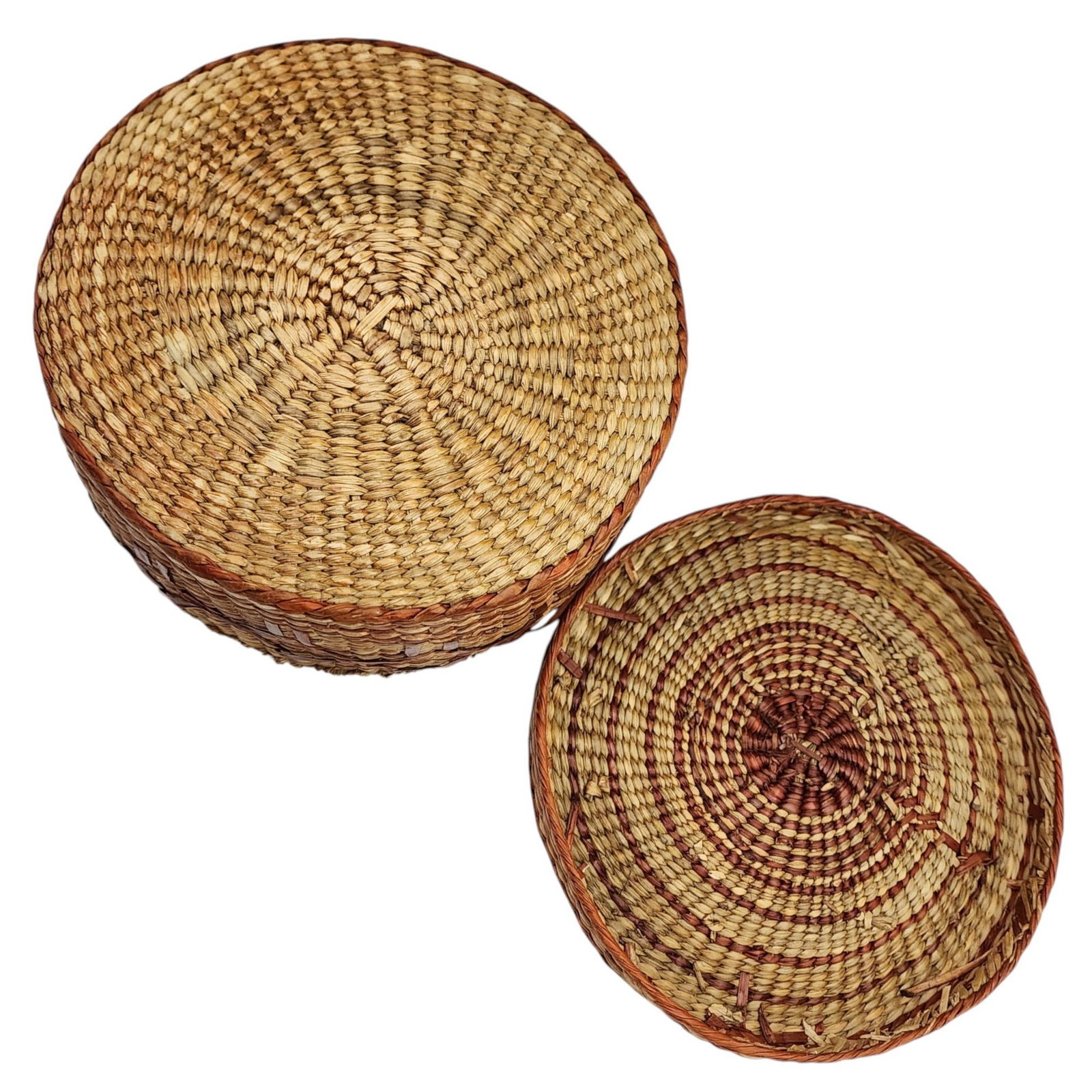 Native American Large Lidded Basket - 5