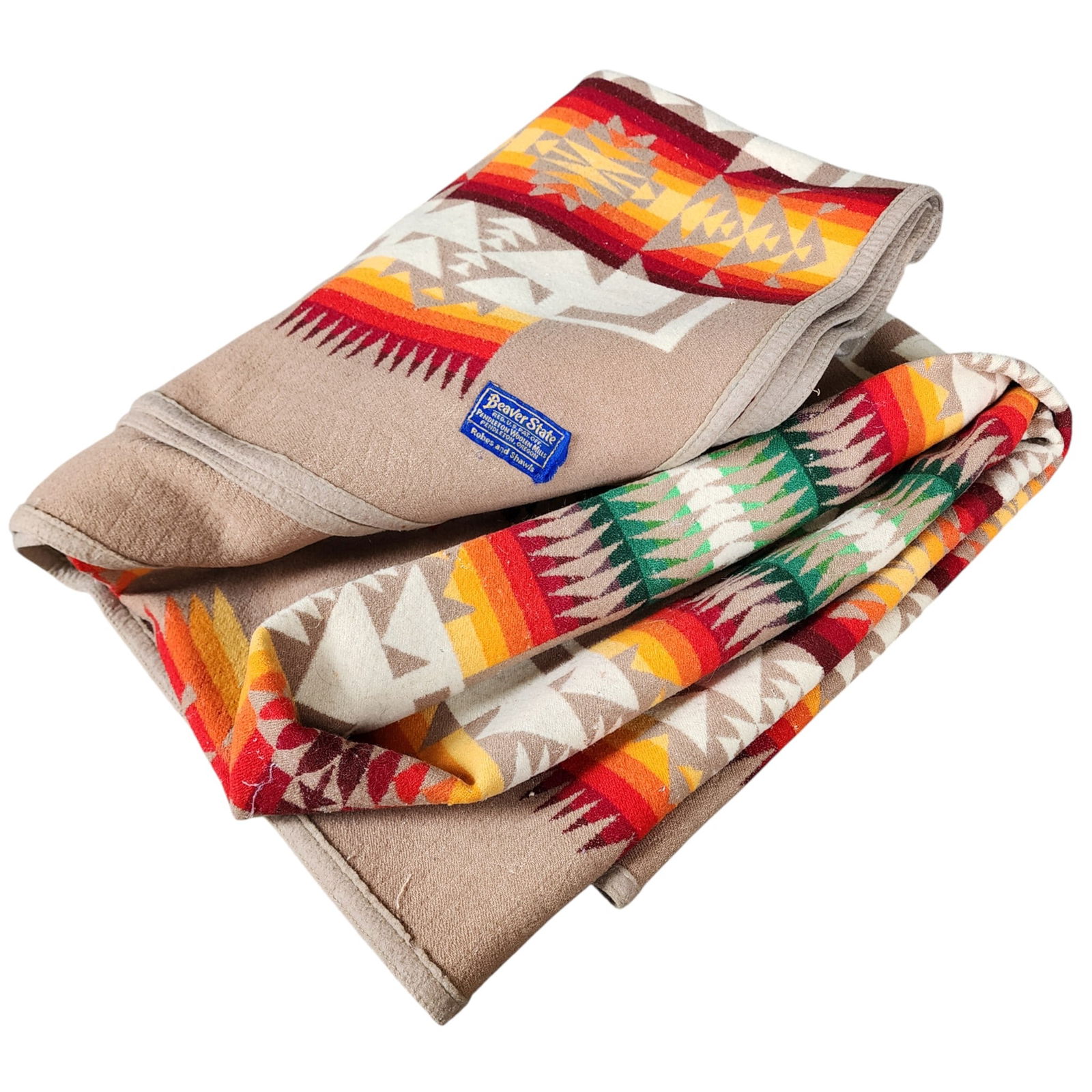 Vintage Chief Joseph Pendleton Wool Blanket: Vintage Chief Joseph Beaver State Pendleton Wool Blanket / According to the Pendleton-USA's website for the Chief Joseph Blanket: "First woven in the 1920s, this USA-made wool blanket has been one of