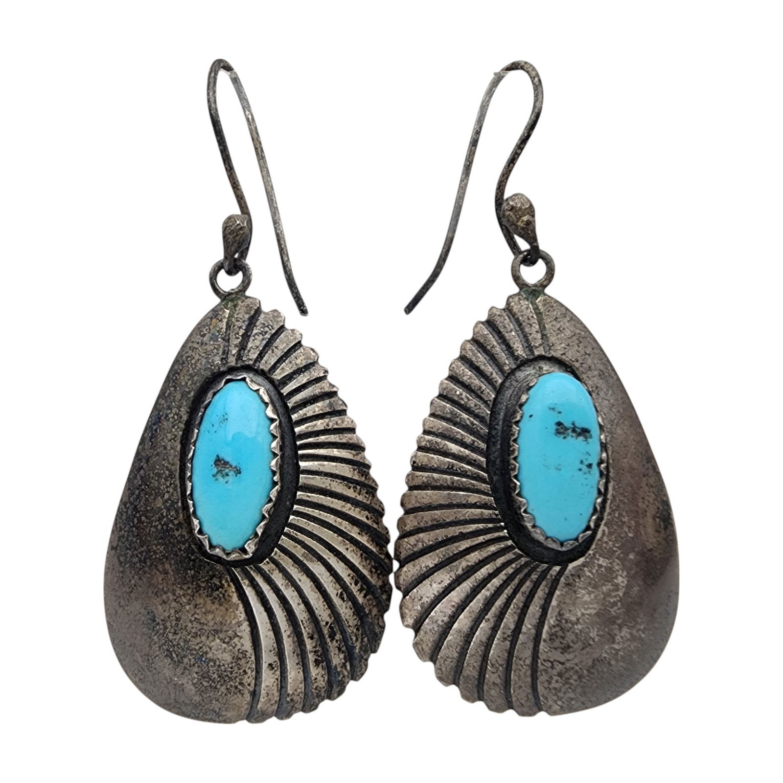 Vintage Navajo Sterling Turquoise Earrings (1 of 4)