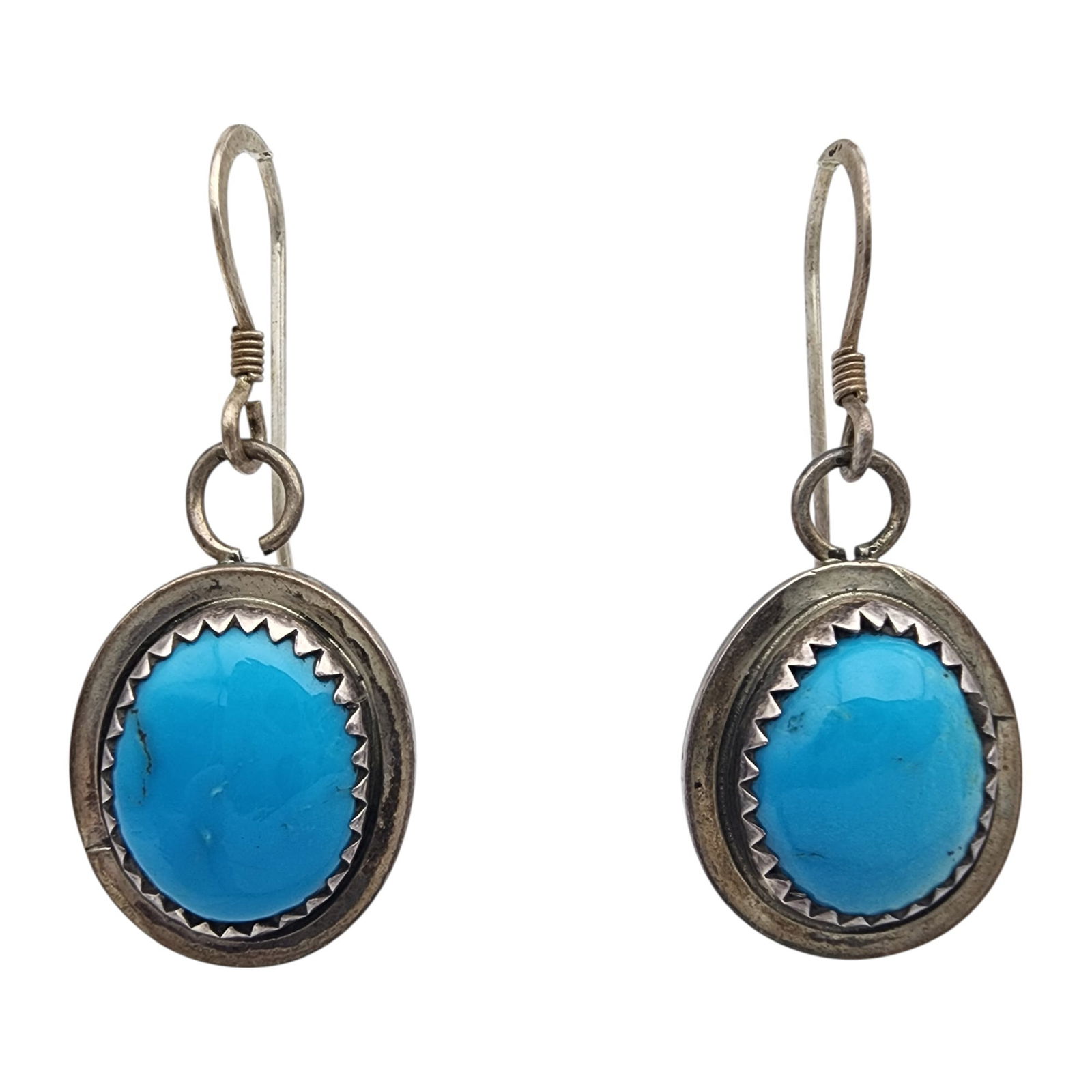 John Delvin Navajo Sterling Turquoise Earrings (1 of 3)