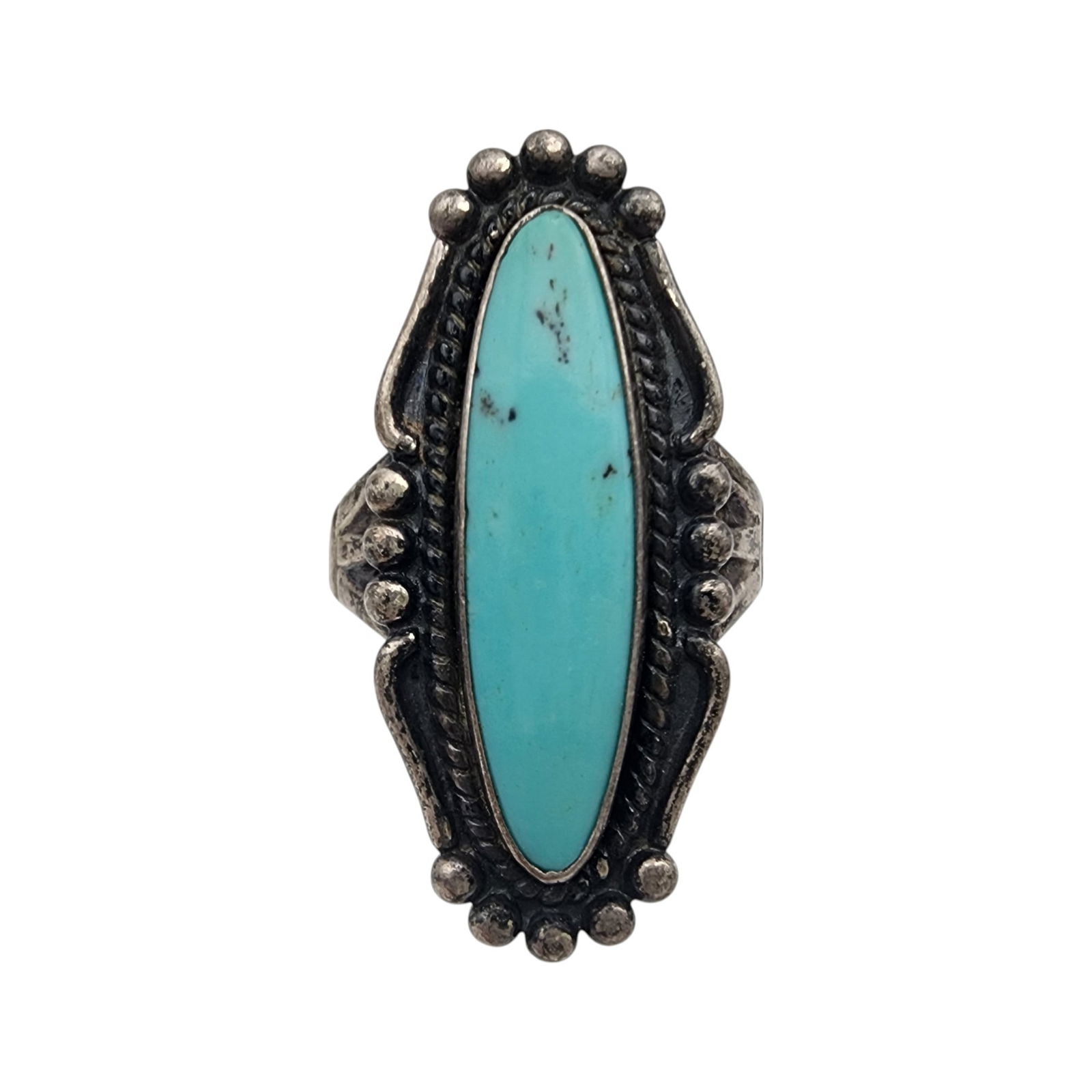 Bell Trading Post Sterling Turquoise Ring Sz 7 (1 of 9)