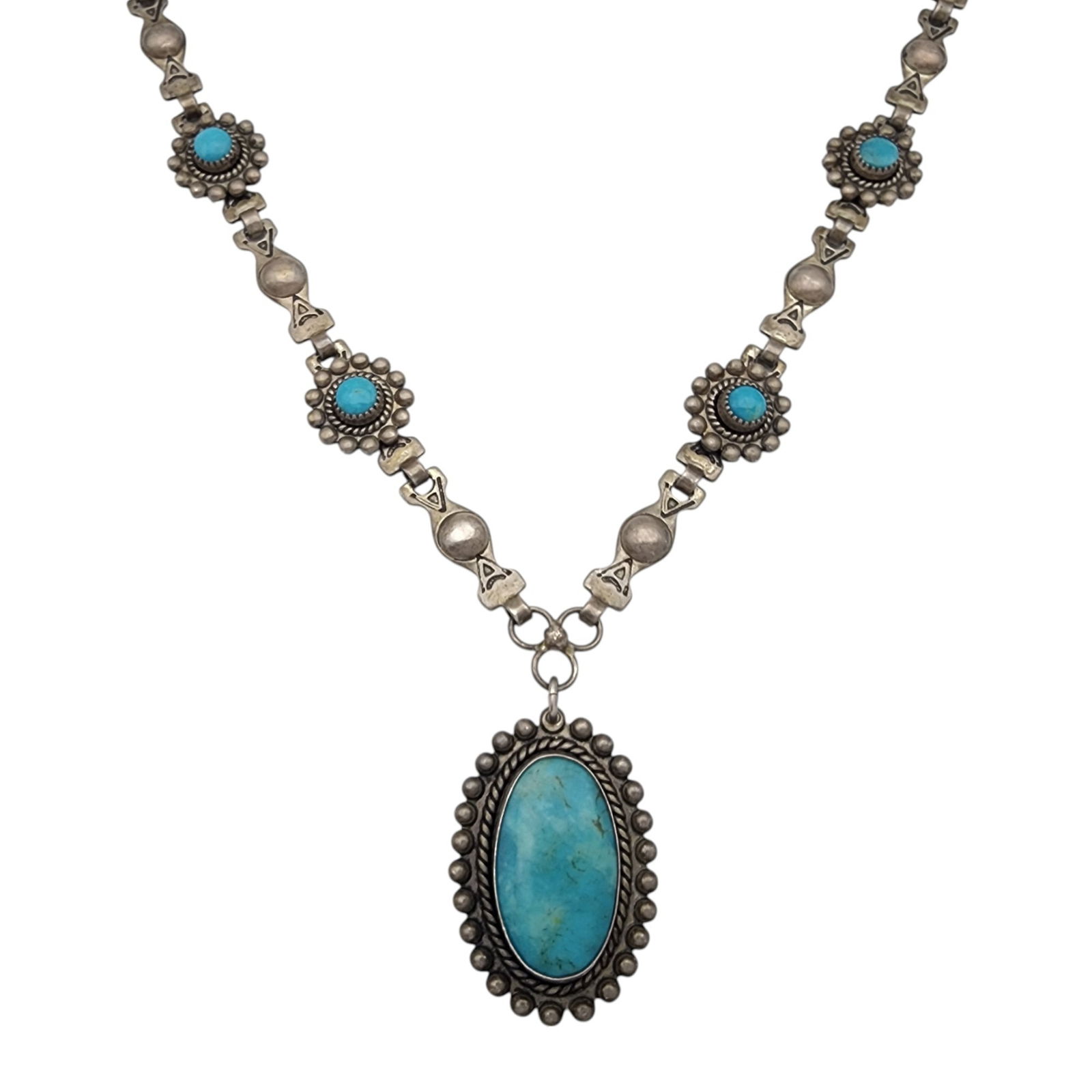 Vintage Pacific Jewelry Co. Sterling Turquoise Necklace (1 of 10)