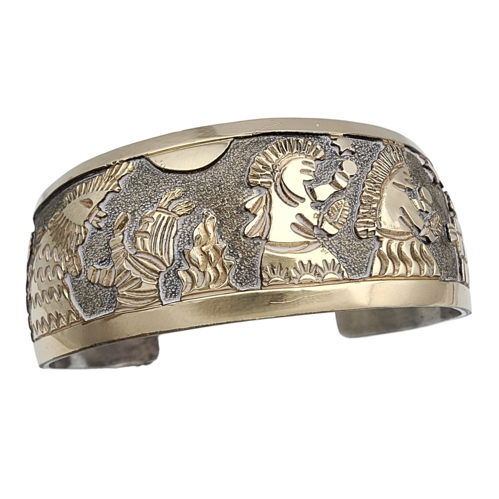 Floyd & Lloyd Becenti Navajo Sterling Storyteller Cuff Bracelet (1 of 11)