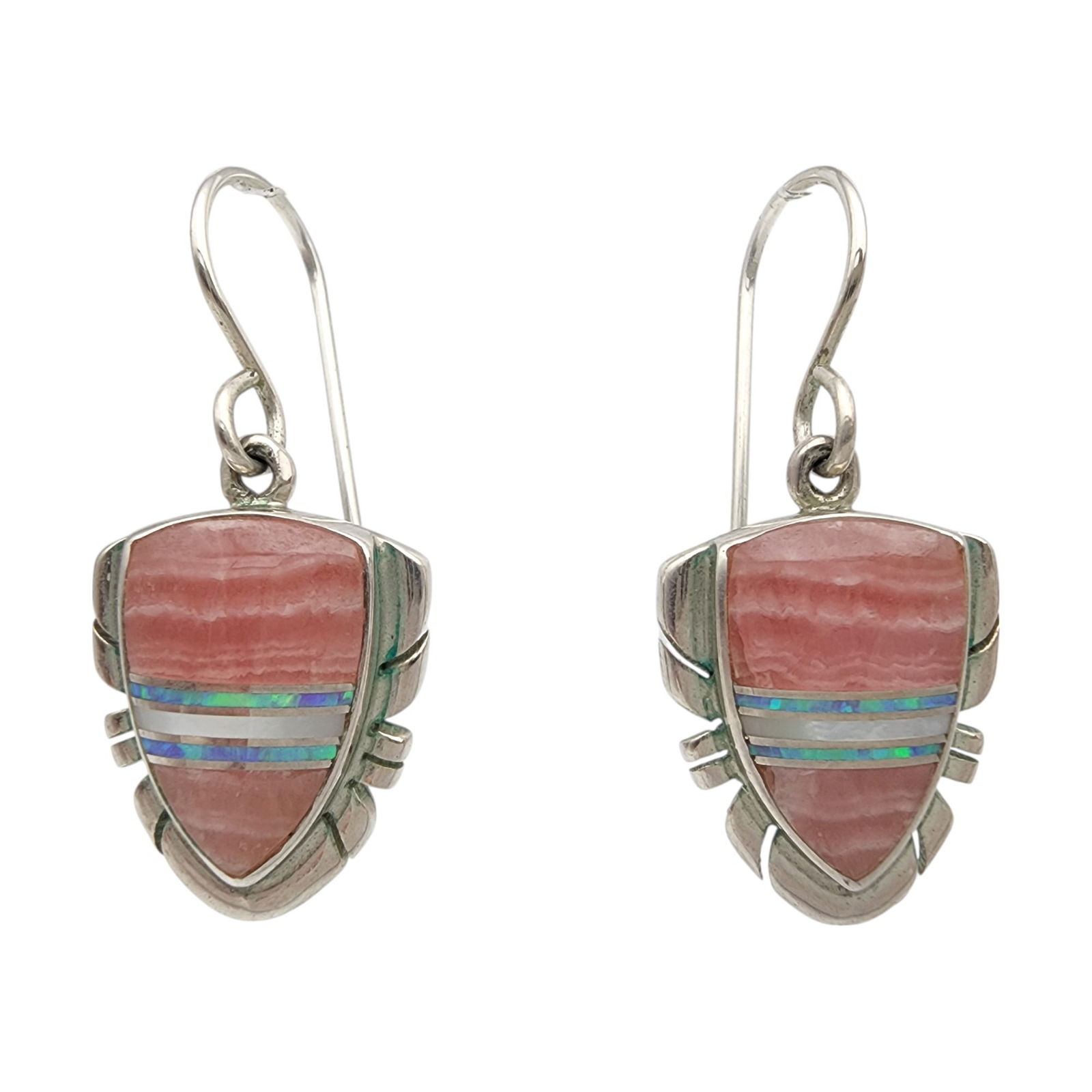 Albert Francisco Navajo Sterling Multistone Inlay Earrings (1 of 3)