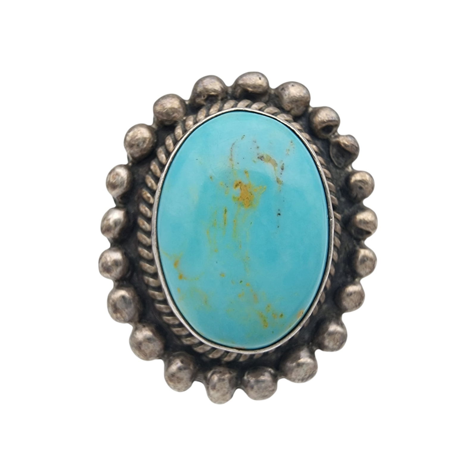 Signed Navajo Sterling Turquoise Ring Sz 6 (1 of 8)