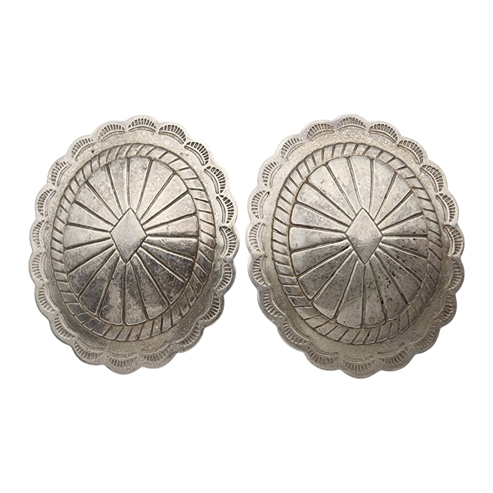 Vintage Navajo Sterling Concho Earrings (1 of 4)