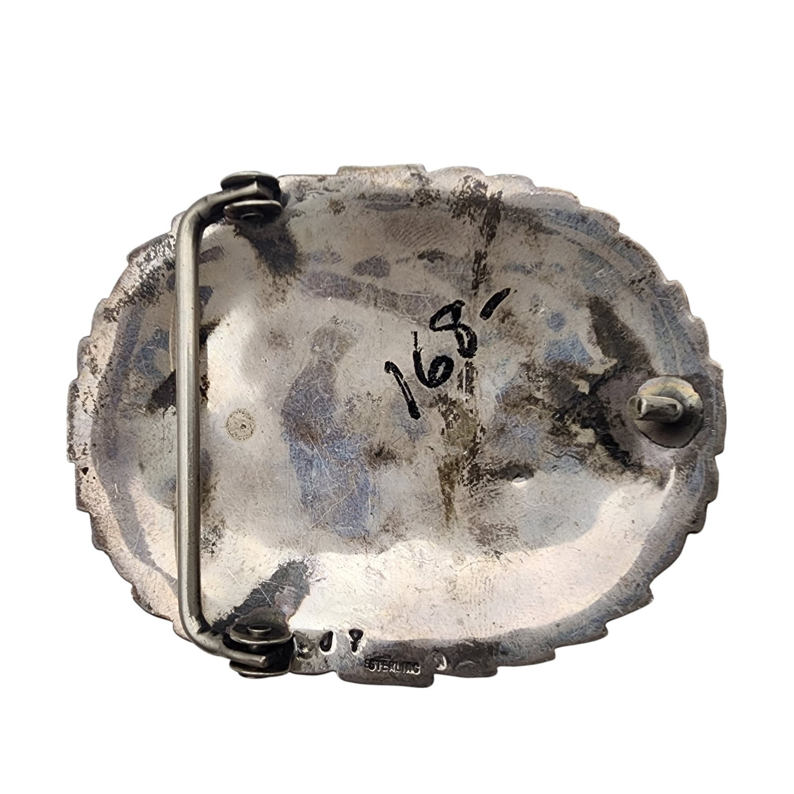 Jimmy Yazzie Navajo Sterling Turquoise Belt Buckle - 5