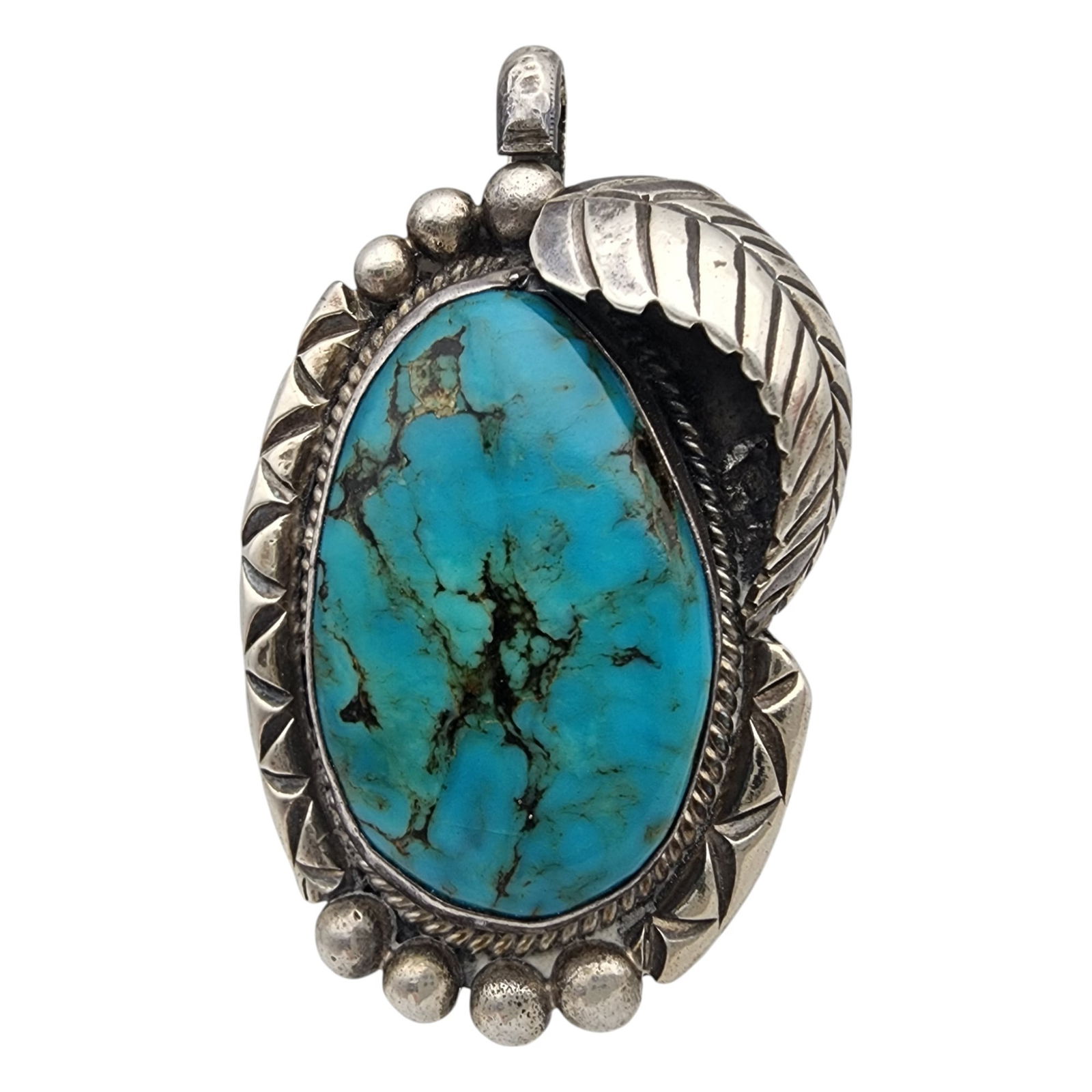 Vintage Navajo Sterling Turquoise Pendant (1 of 5)