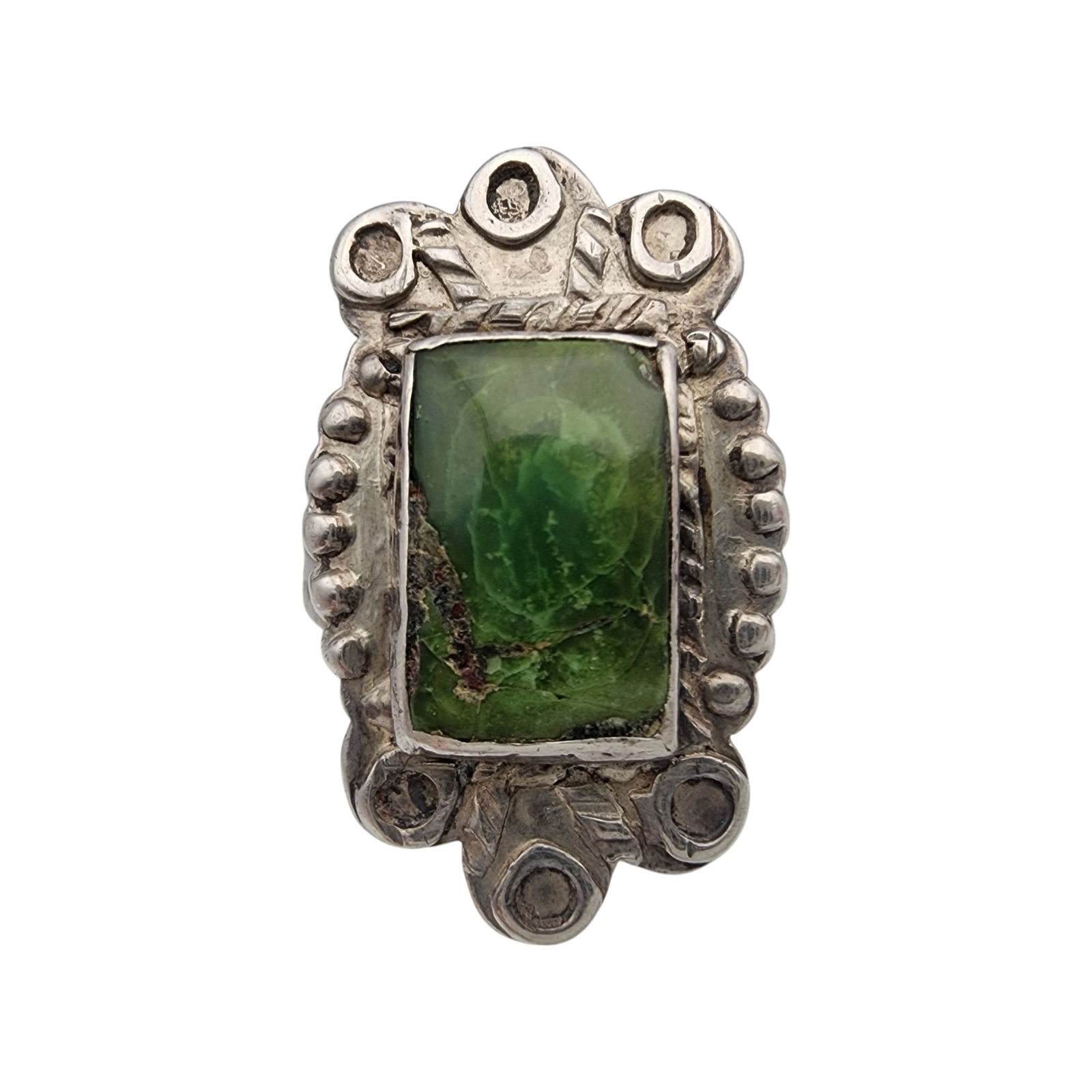 Vintage Navajo Sterling Green Turquoise Ring Sz 7 (1 of 6)