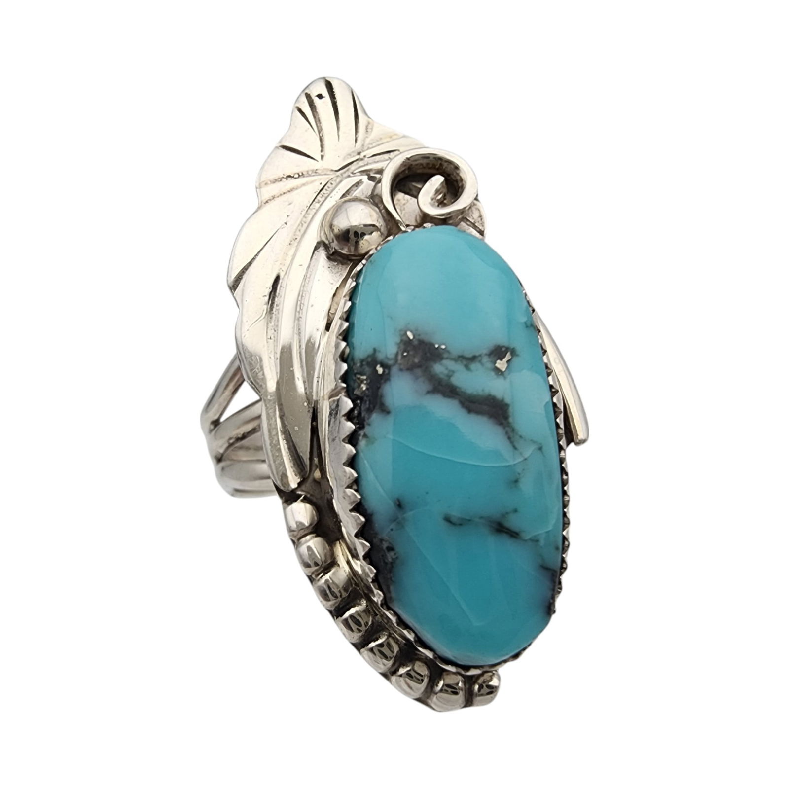 Silver Ray Navajo Sterling Turquoise Ring Sz 6 (1 of 8)