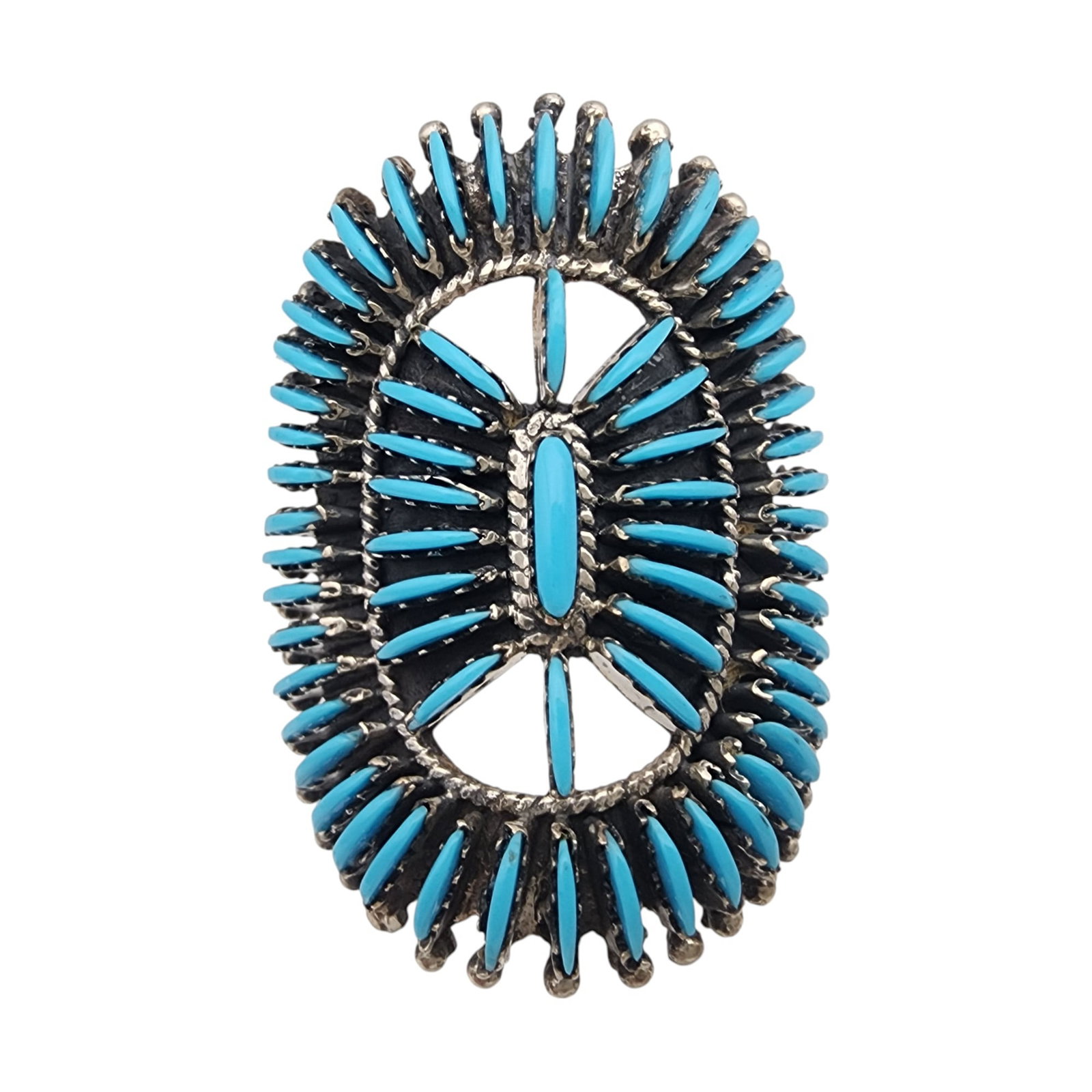 Southwest Sterling Needlepoint Ring Sz 6 (1 of 9)