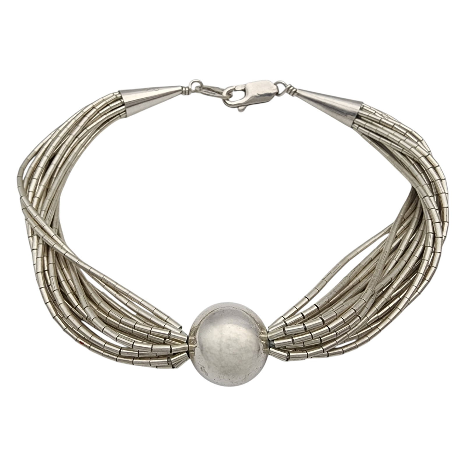 Sun West Silver Sterling Liquid Silver Bead Bracelet: Sun West Silver Sterling Liquid Silver Bead Bracelet 12.7g
