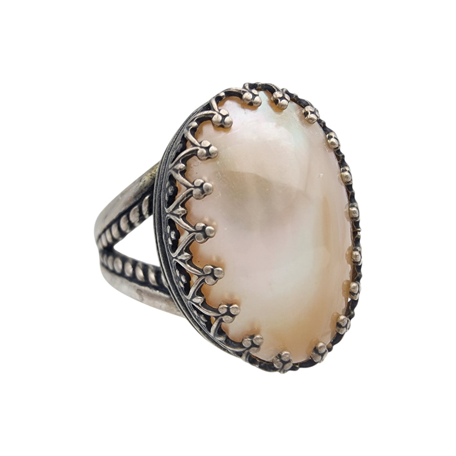 Carolyn Pollack Relios Sterling and Mother of Pearl Ring Sz 7: Carolyn Pollack Relios Sterling and Mother of Pearl Ring Sz 7 8.8g