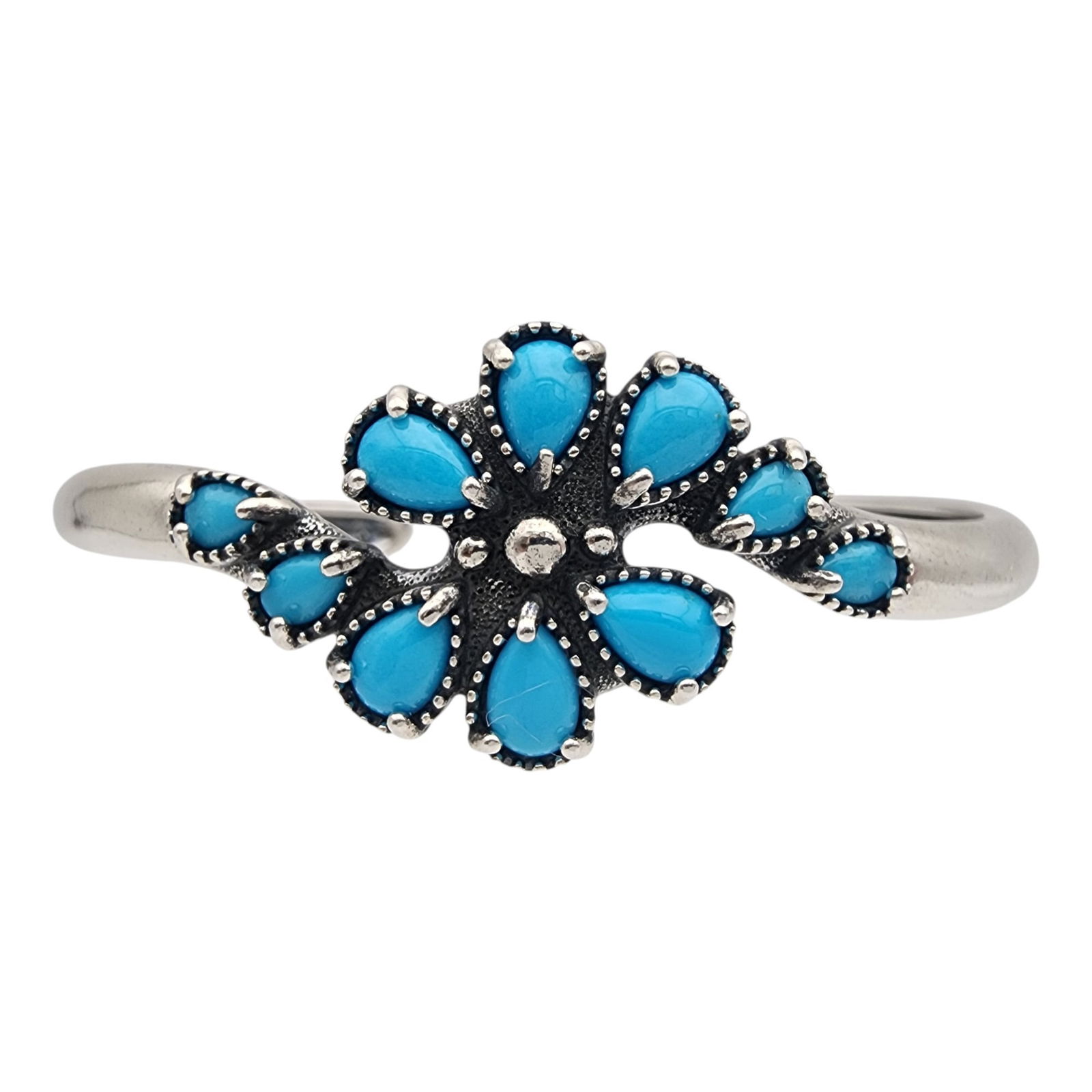 Signed Carolyn Pollack Relios Sterling Turquoise Cuff Bracelet: Signed AW & Carolyn Pollack Relios Sterling Turquoise Cuff Bracelet 19.6g