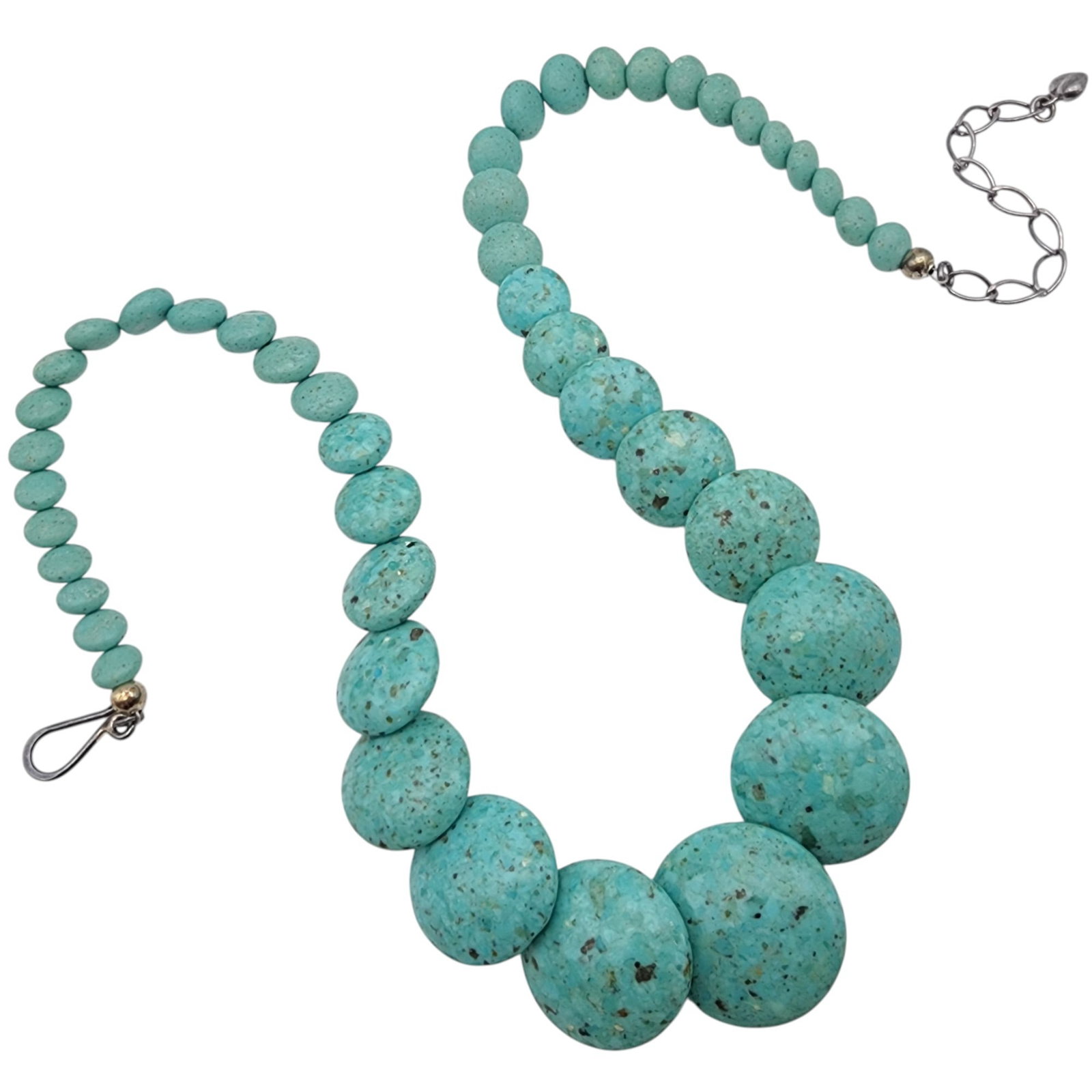 Jay King Mine Finds Sterling Turquoise Pillow Bead Necklace (1 of 5)