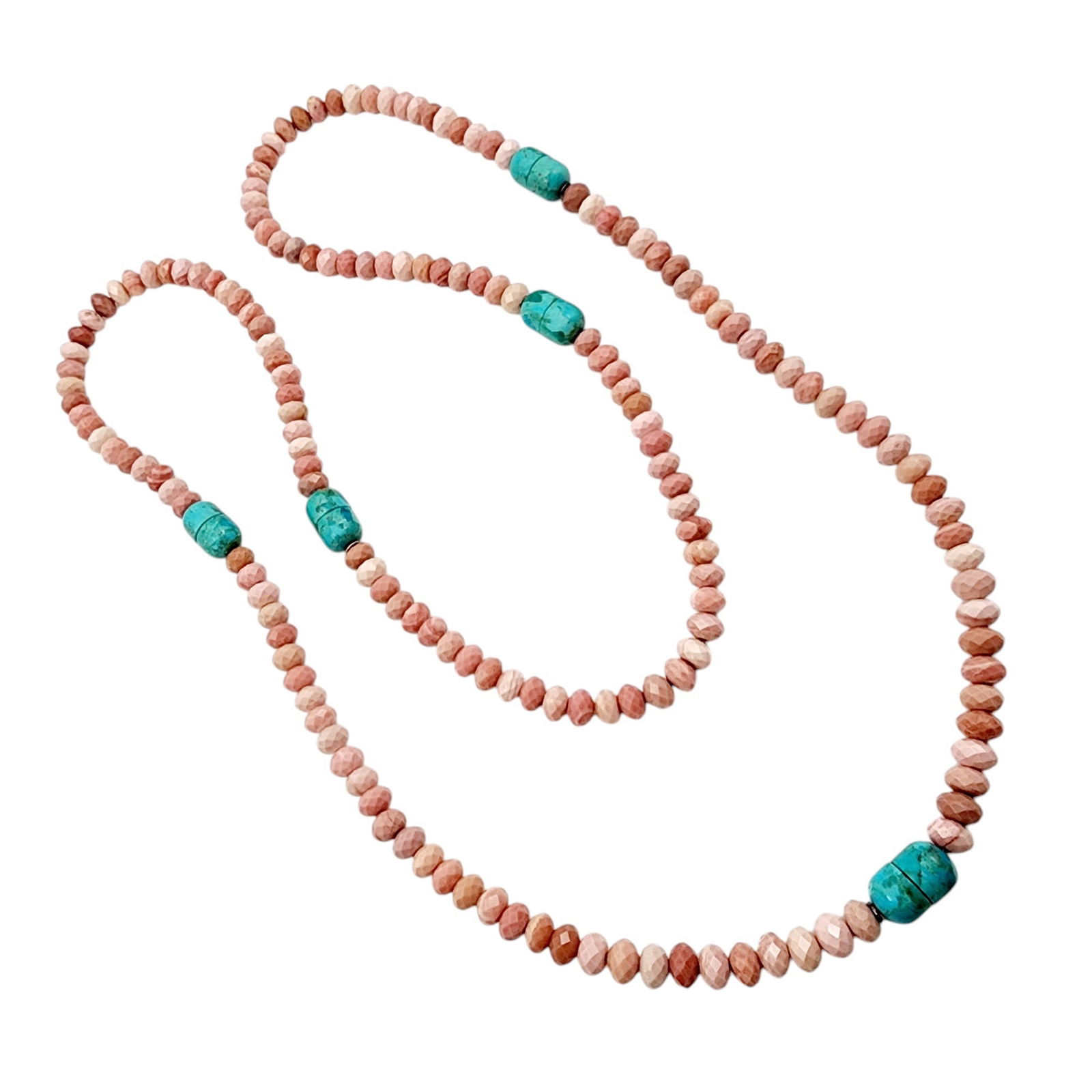 Jay King Mine Finds Convertible Sterling Faceted Pink Opal Turquoise Necklace (1 of 7)