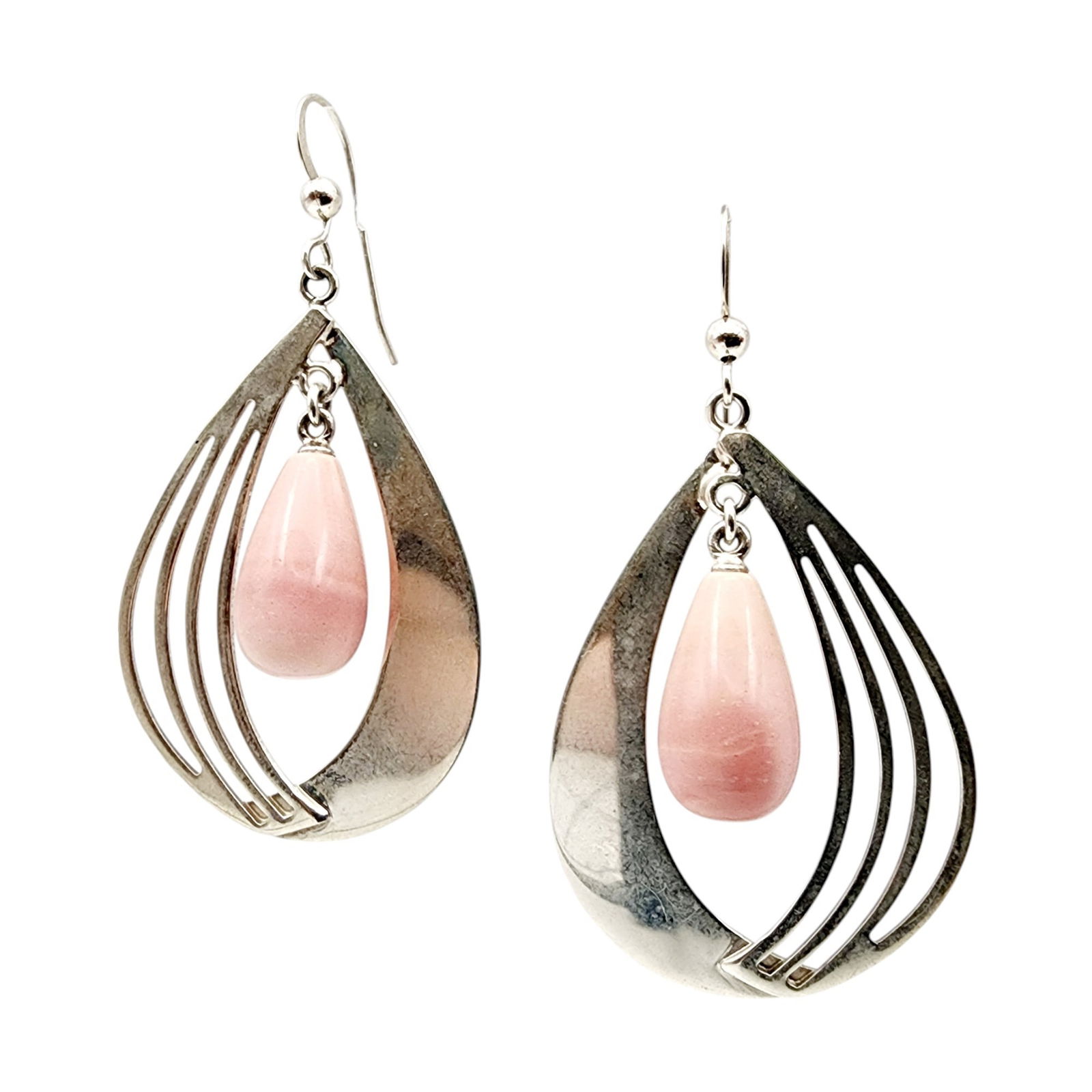Jay King Mine Finds Sterling Pink Opal Teardrop Earrings (1 of 5)