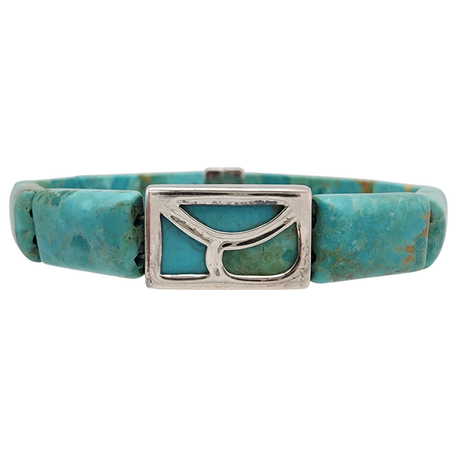 Jay King Mine Finds Sterling Chilean Turquoise Bracelet: Jay King Mine Finds/Desert Rose Trading Sterling Chilean Turquoise Bracelet 17.4g