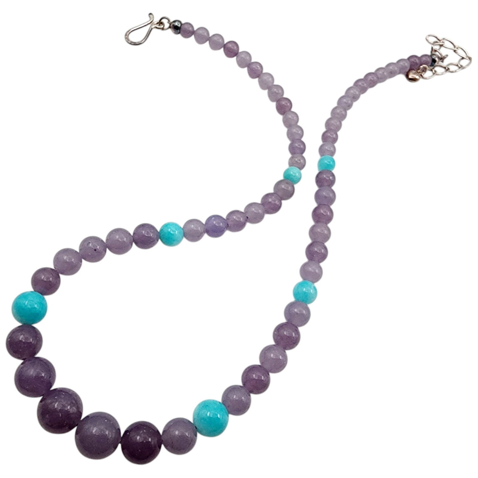 Jay King Mine Finds Sterling Lepidolite Amazonite Necklace (1 of 6)