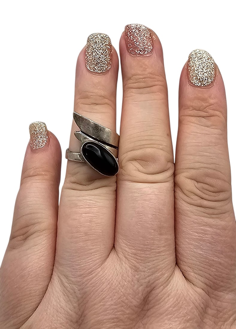 Sterling Onyx Ring Size 5.75 - 3