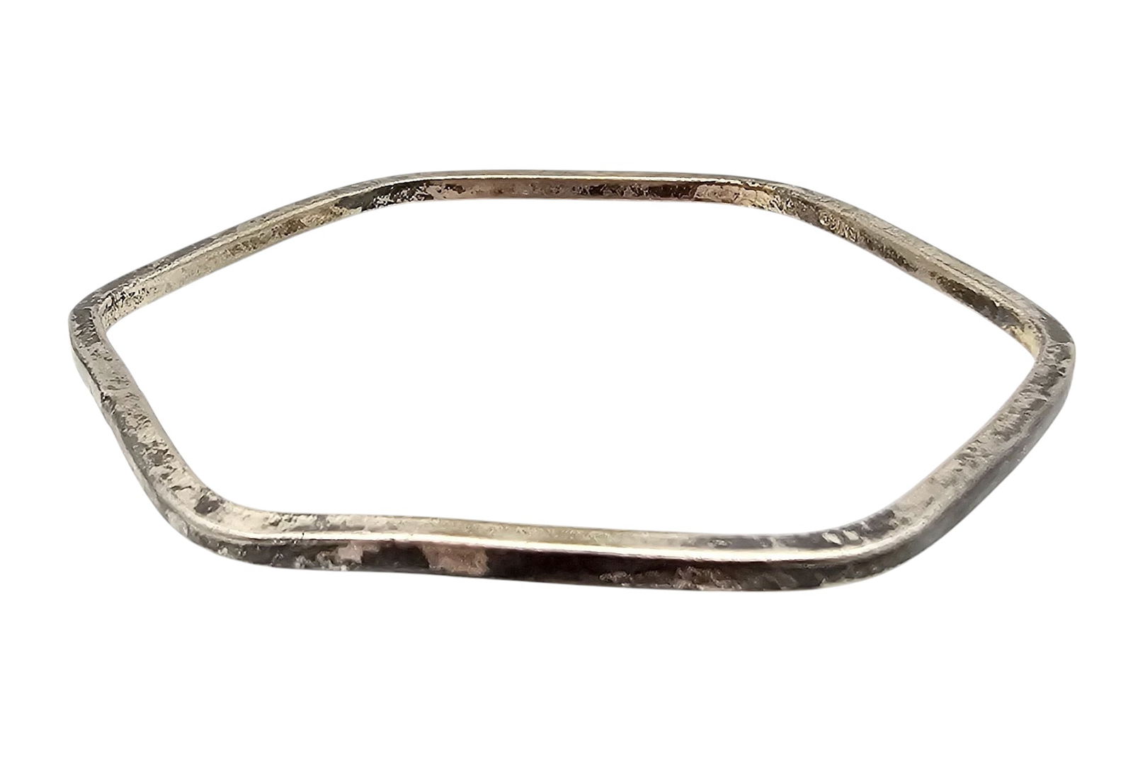 Mexico Sterling Hexagon Bangle Bracelet: Mexico Sterling Hexagon Bangle Bracelet 12.2 G