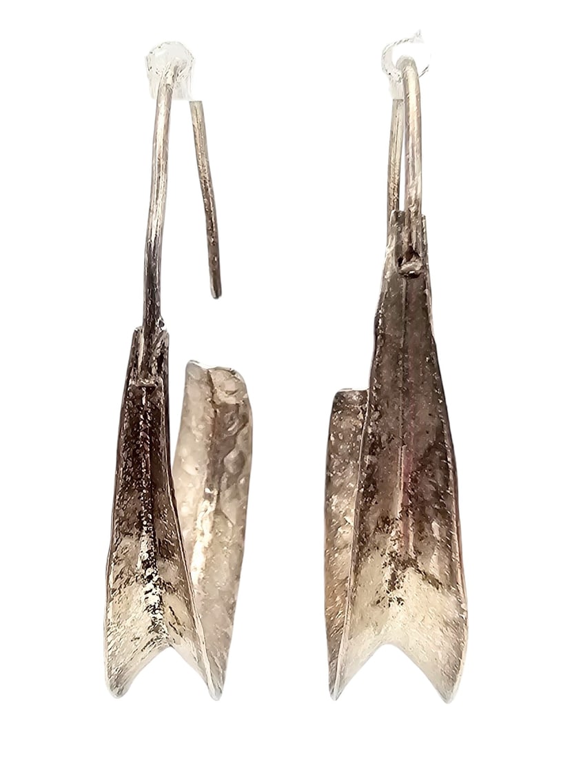 ATI Mexico Sterling Hammered Hoop Earrings: ATI Mexico Sterling Hammered Hoop earrings 5.8 G
